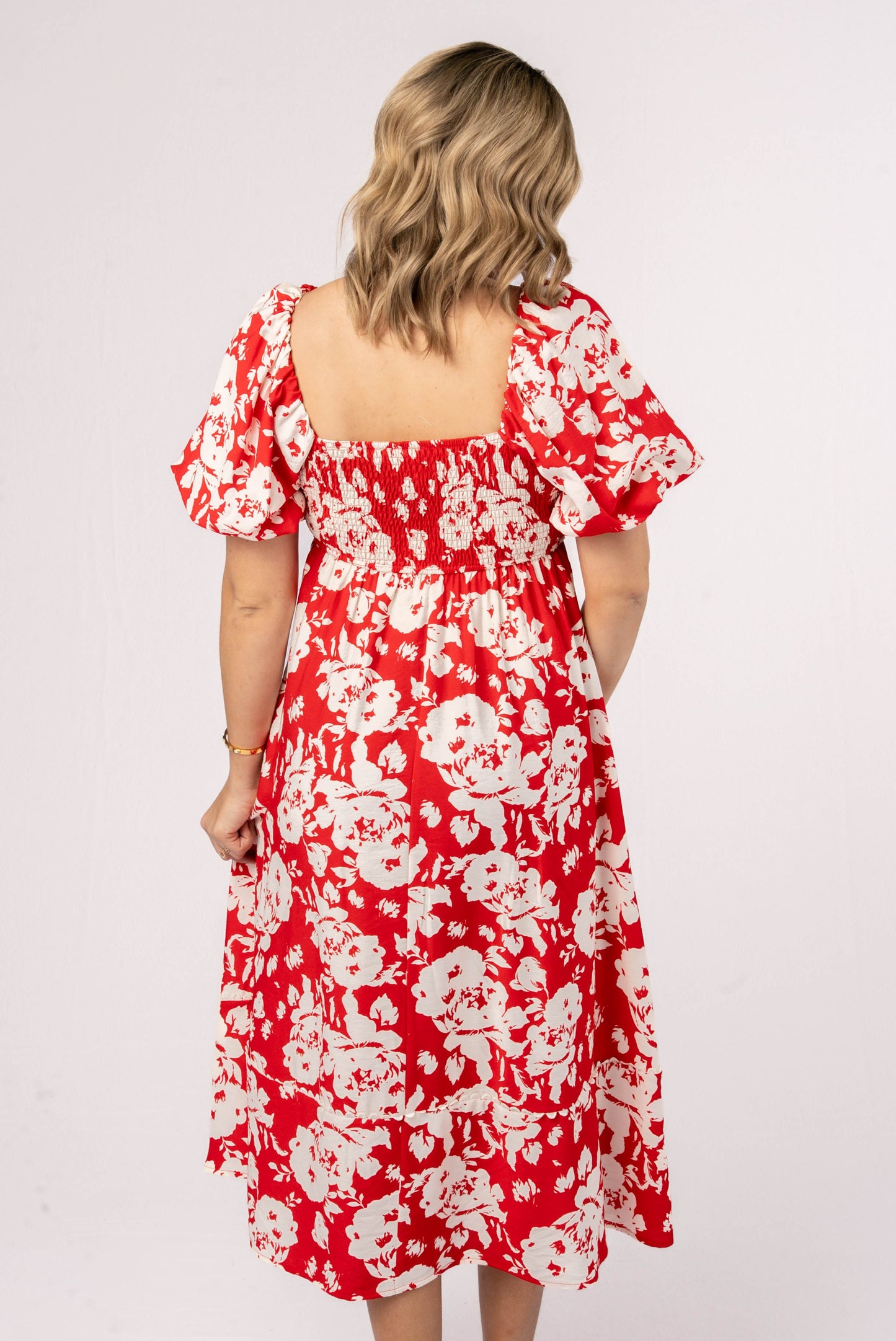 Floral Lace Trimmed Midi Dress