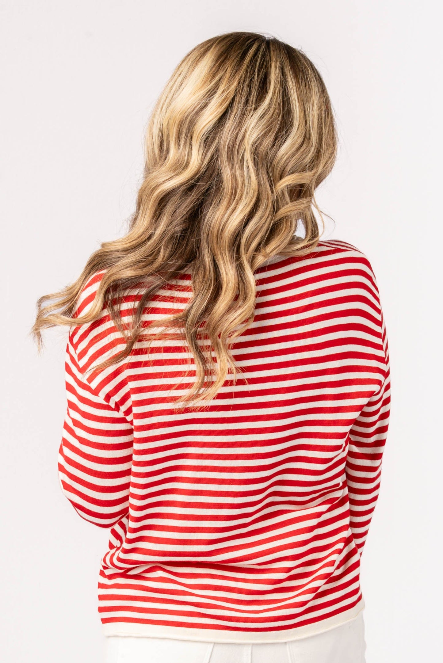 Striped Rolled Hem Sweater