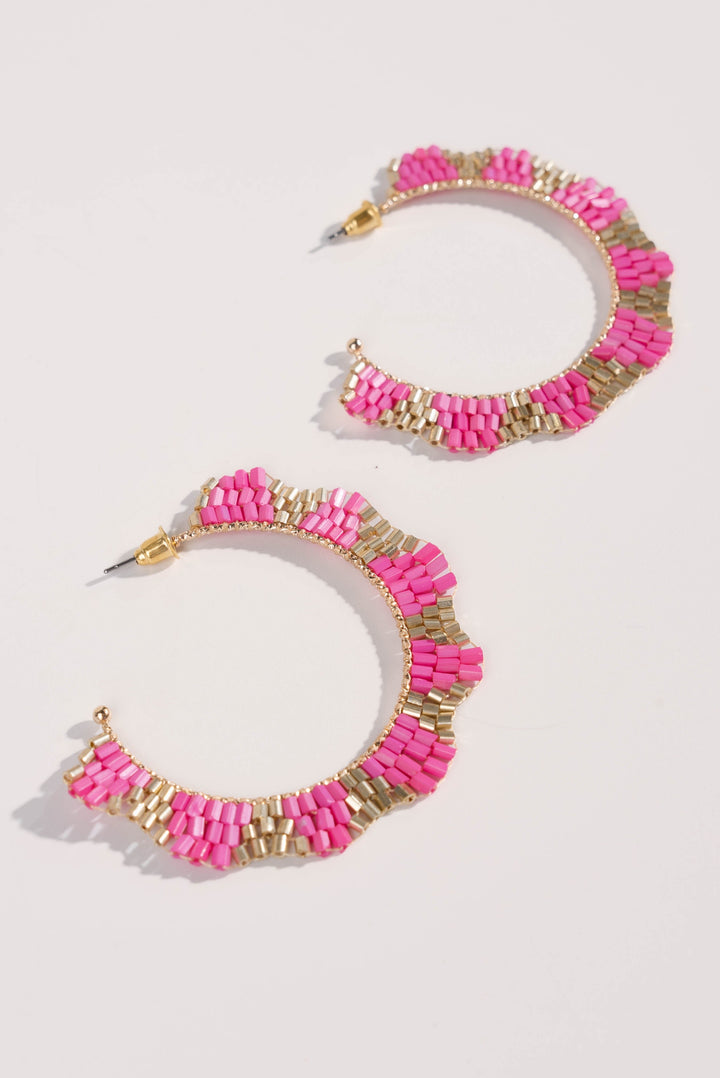 Beaded Hoop Earrings