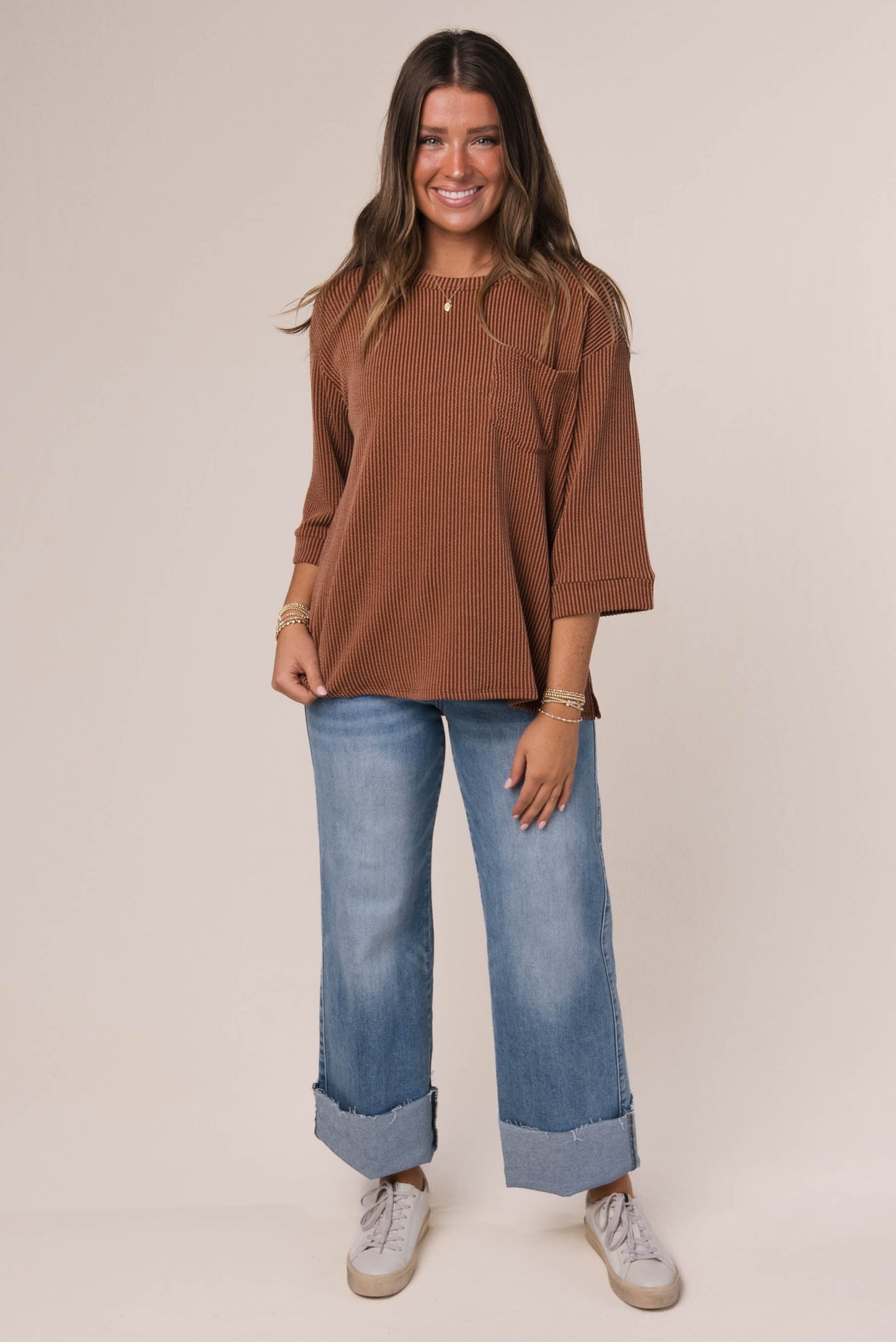 Ribbed Dolman Pocket Top *Final Sale*