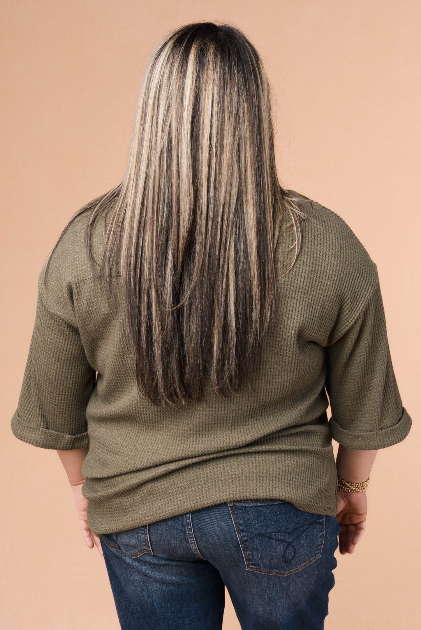 Waffle Knit Henley Top *Final Sale*