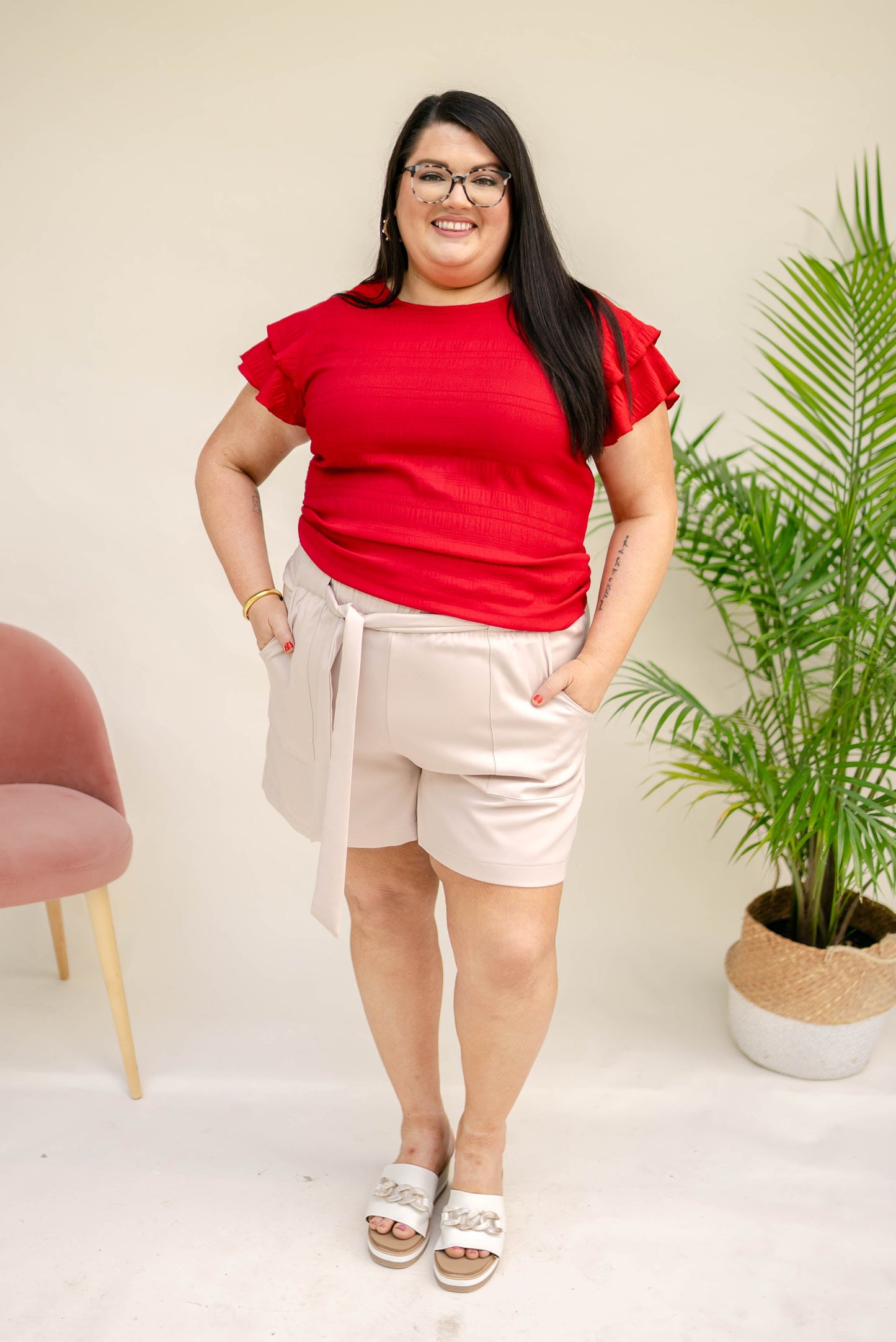 High Waist Front Tie Shorts *Final Sale*