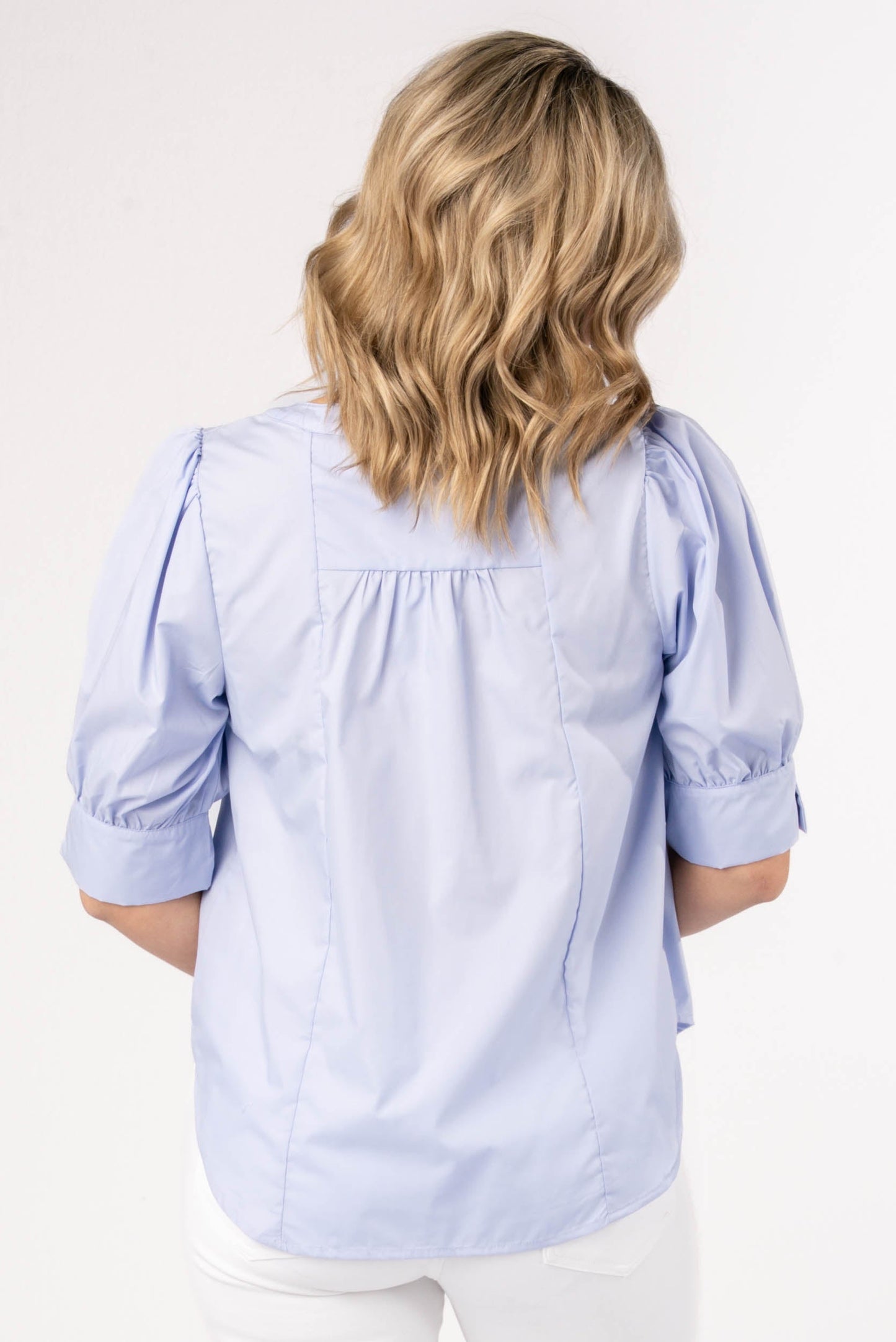 Pleat Detail Split Cuff Blouse