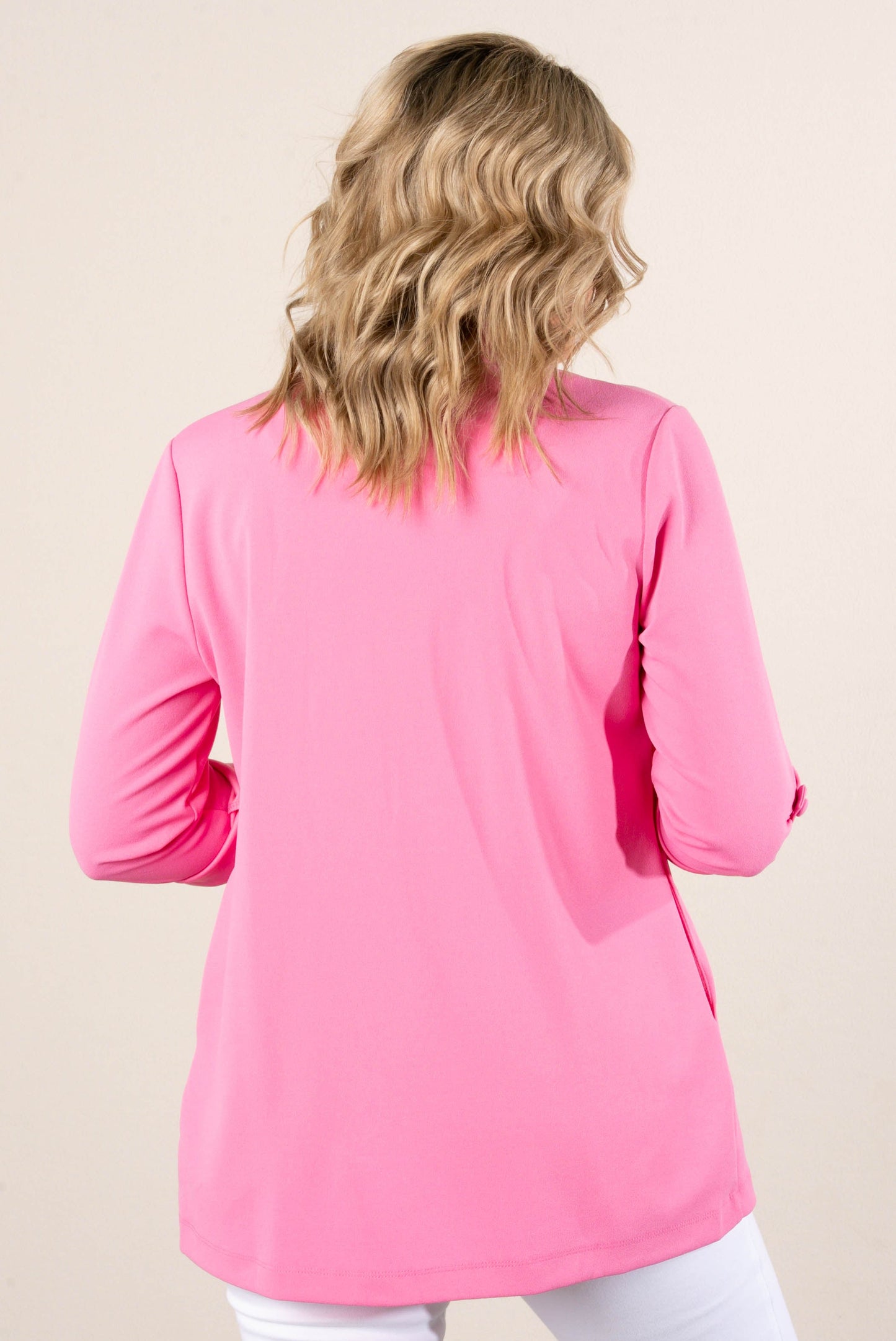 Open Front Tab Sleeve Blazer