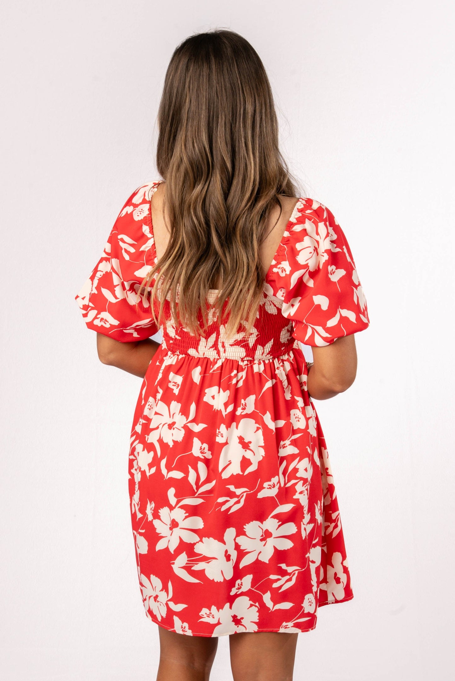 Floral Scallop Neck Dress