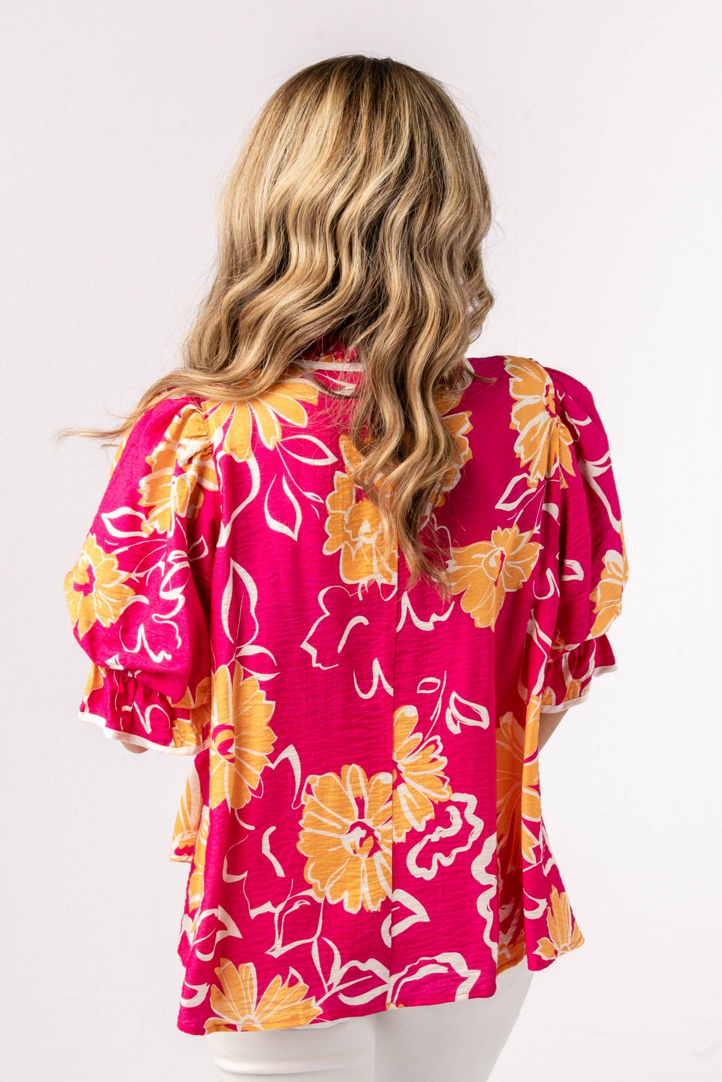 Floral Tie Neck Babydoll Top *Final Sale*