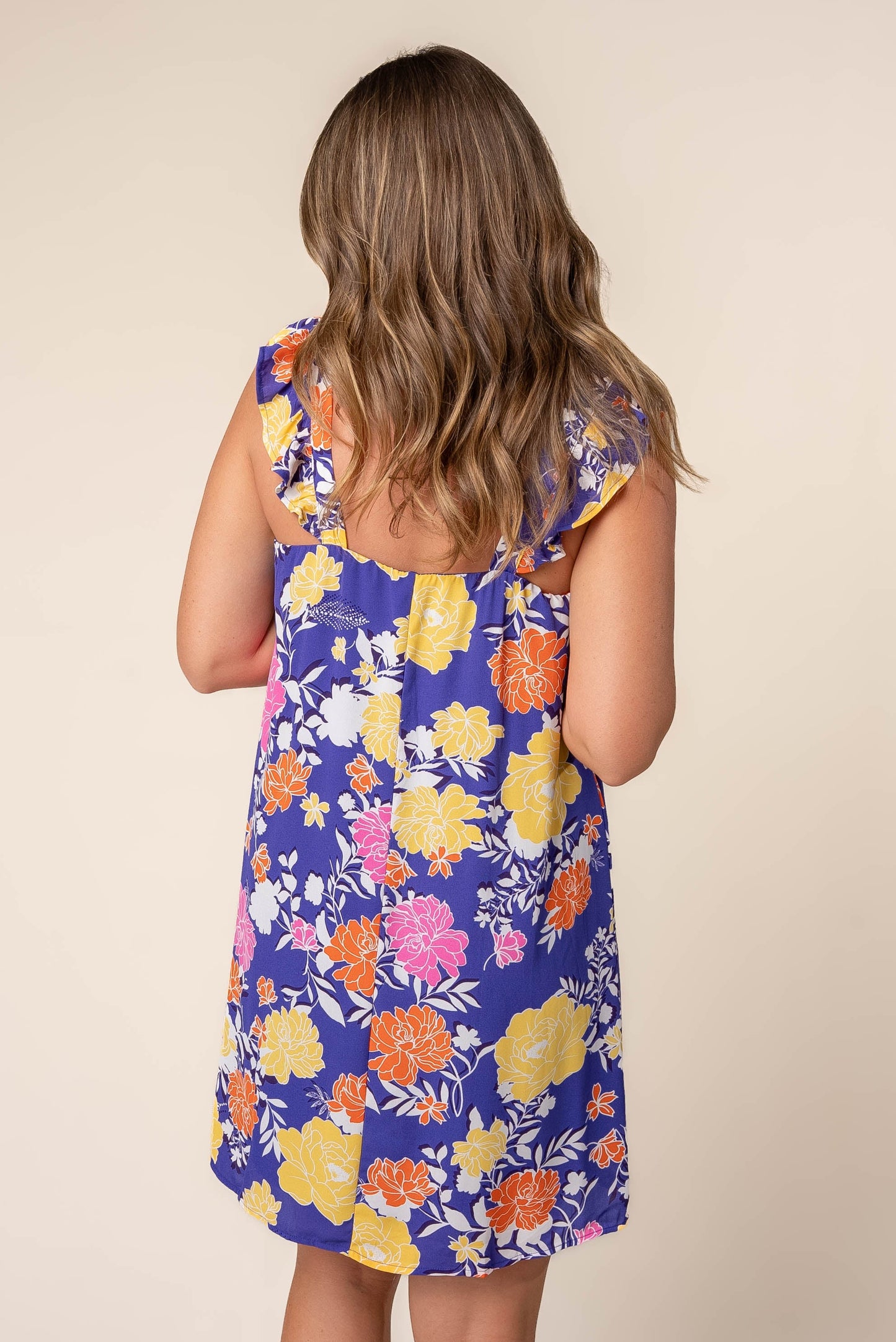 Floral Ruffle Shoulder Dress *Final Sale*