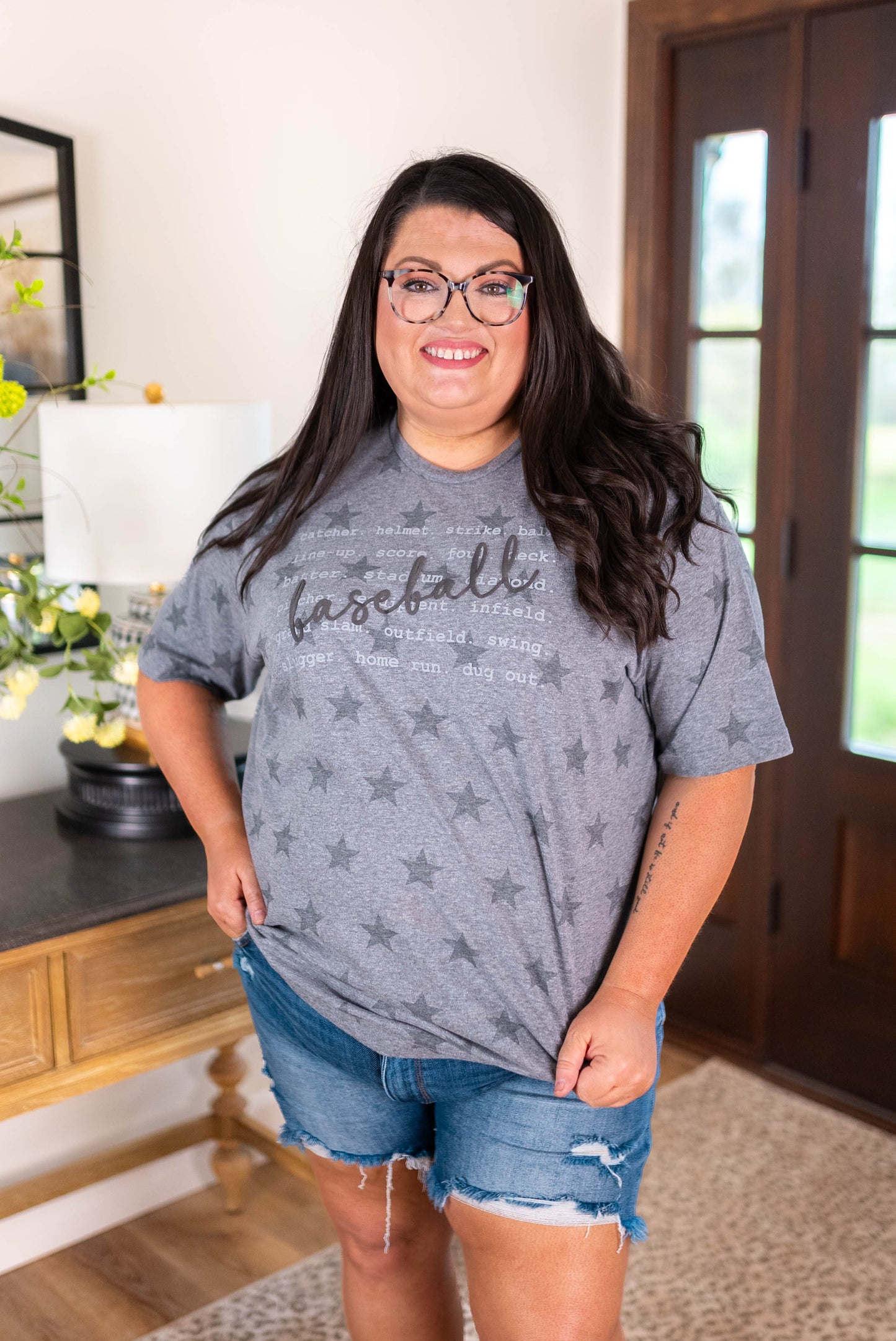Star Print Baseball Chatter Graphic Tee *Final Sale*