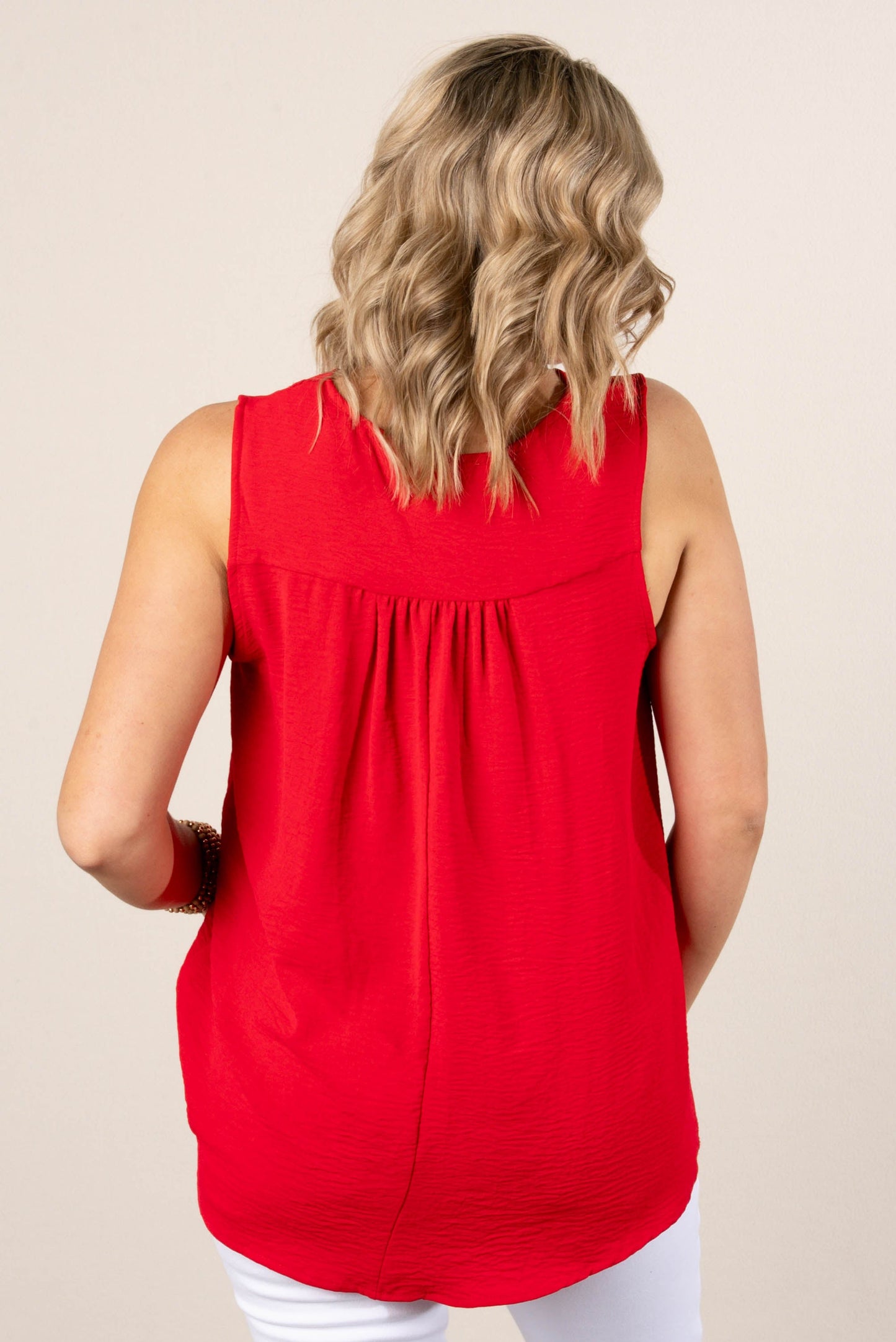 Pleat Front Sleeveless Blouse *Final Sale*