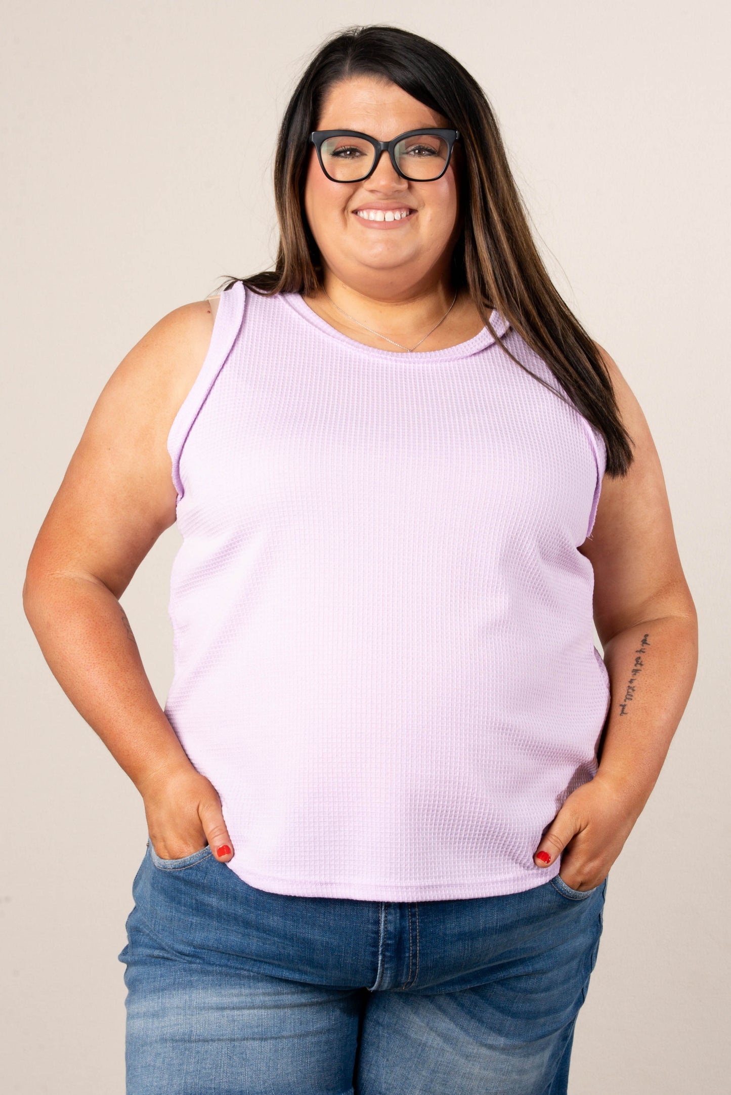 Waffle Knit Round Neck Tank *Final Sale*
