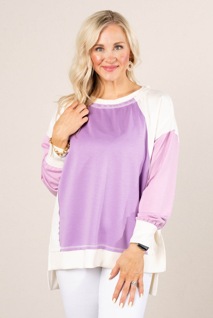 Oversized Color Block Pullover