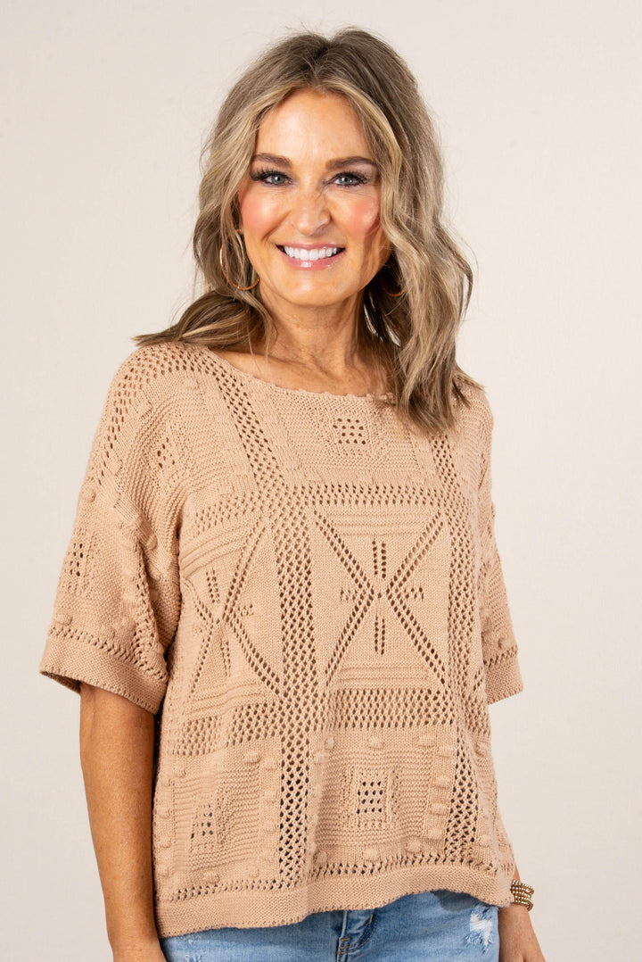 Crocheted Open Knit Top