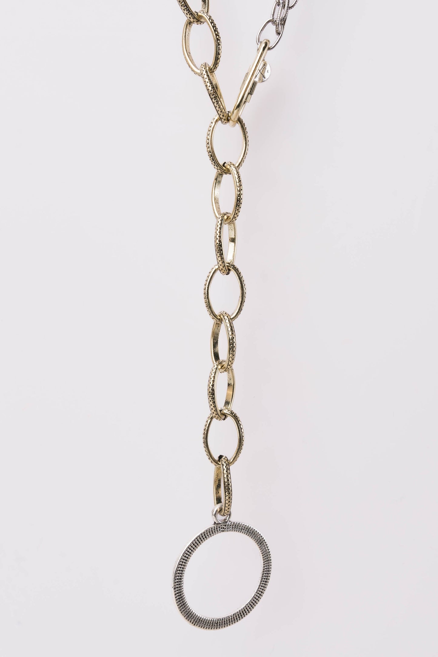 Mixed Chain Lariat Pendant Necklace