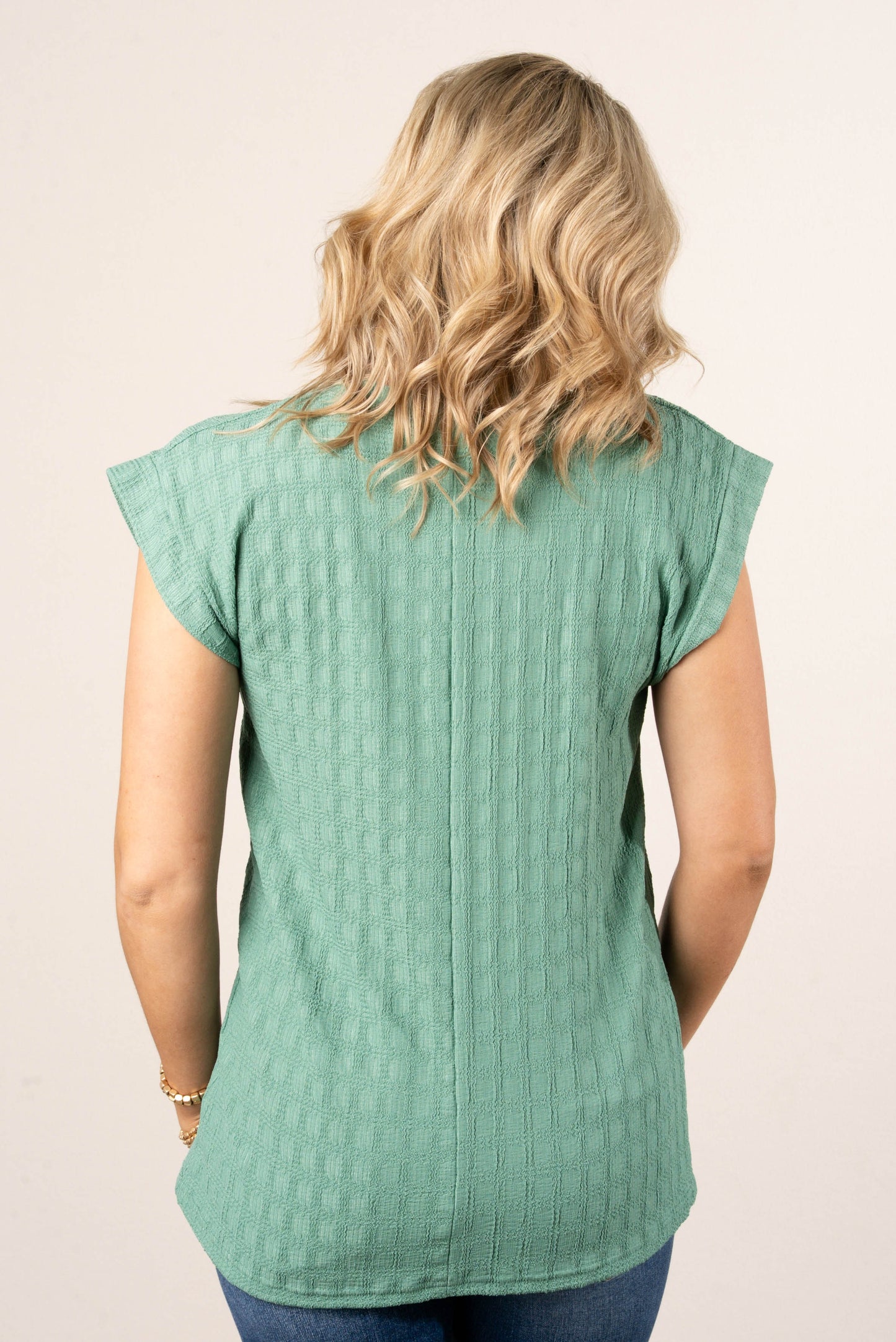 Textured Cap Sleeve Top