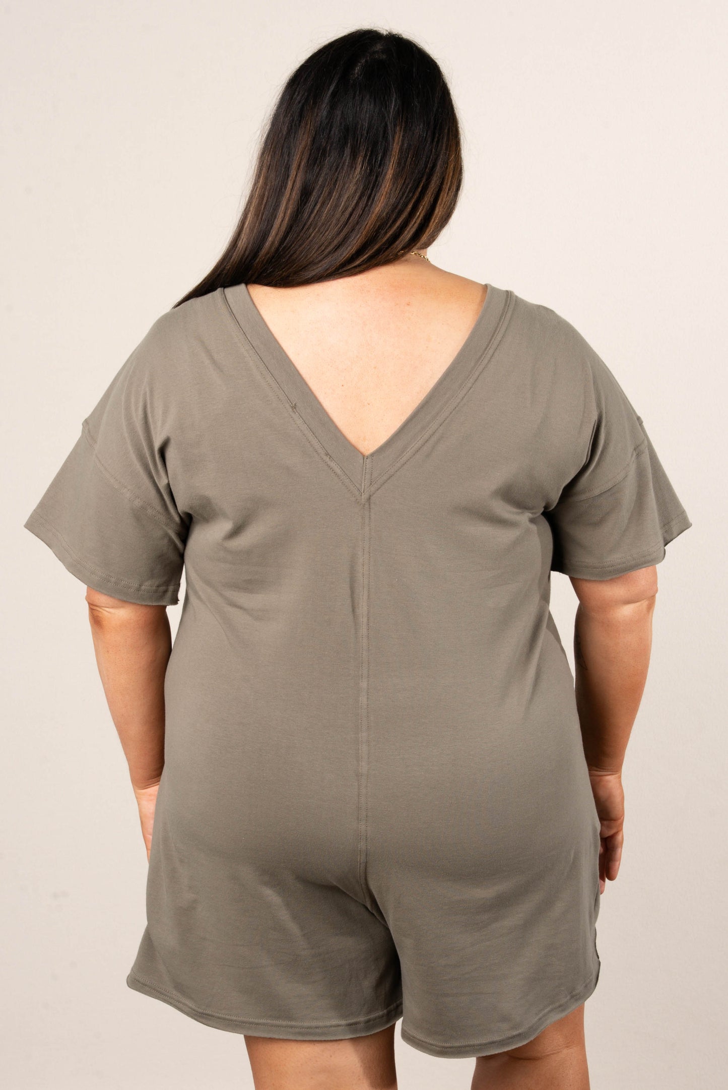 Reversible T-Shirt Romper in Olive *Final Sale*