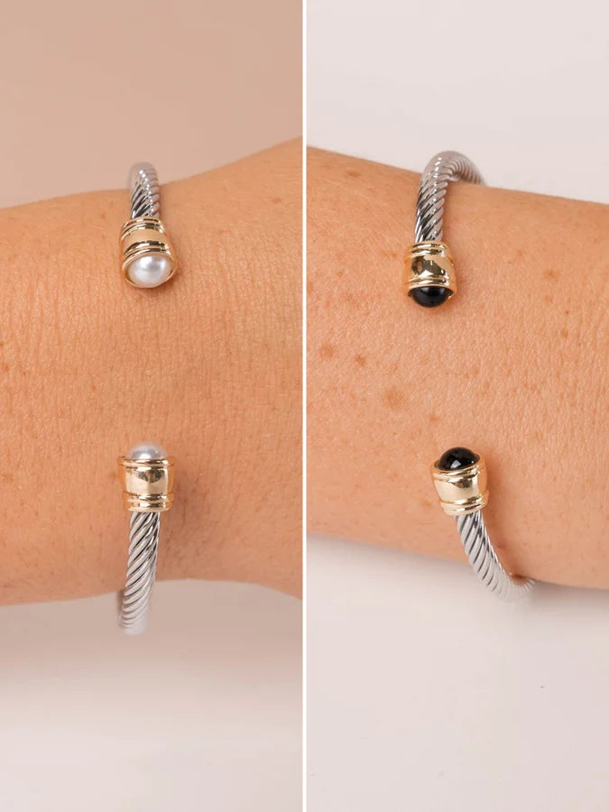 Natural Stone Cuff Bracelet {More Colors}