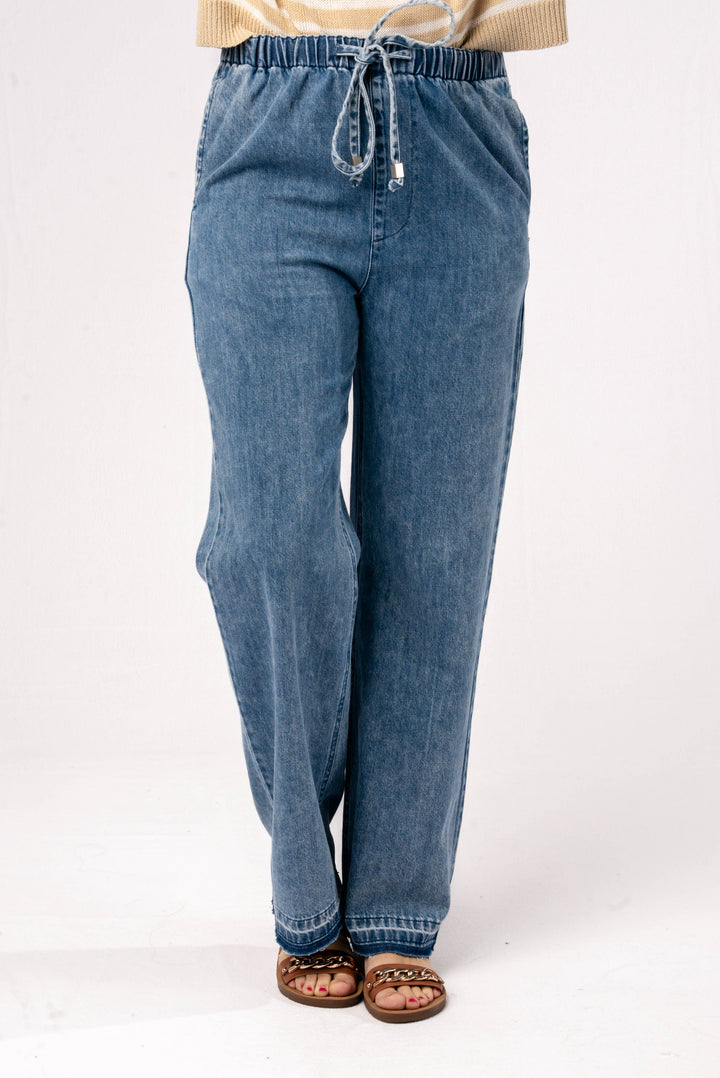 White Birch | Holly High Waist Drawstring Jeans