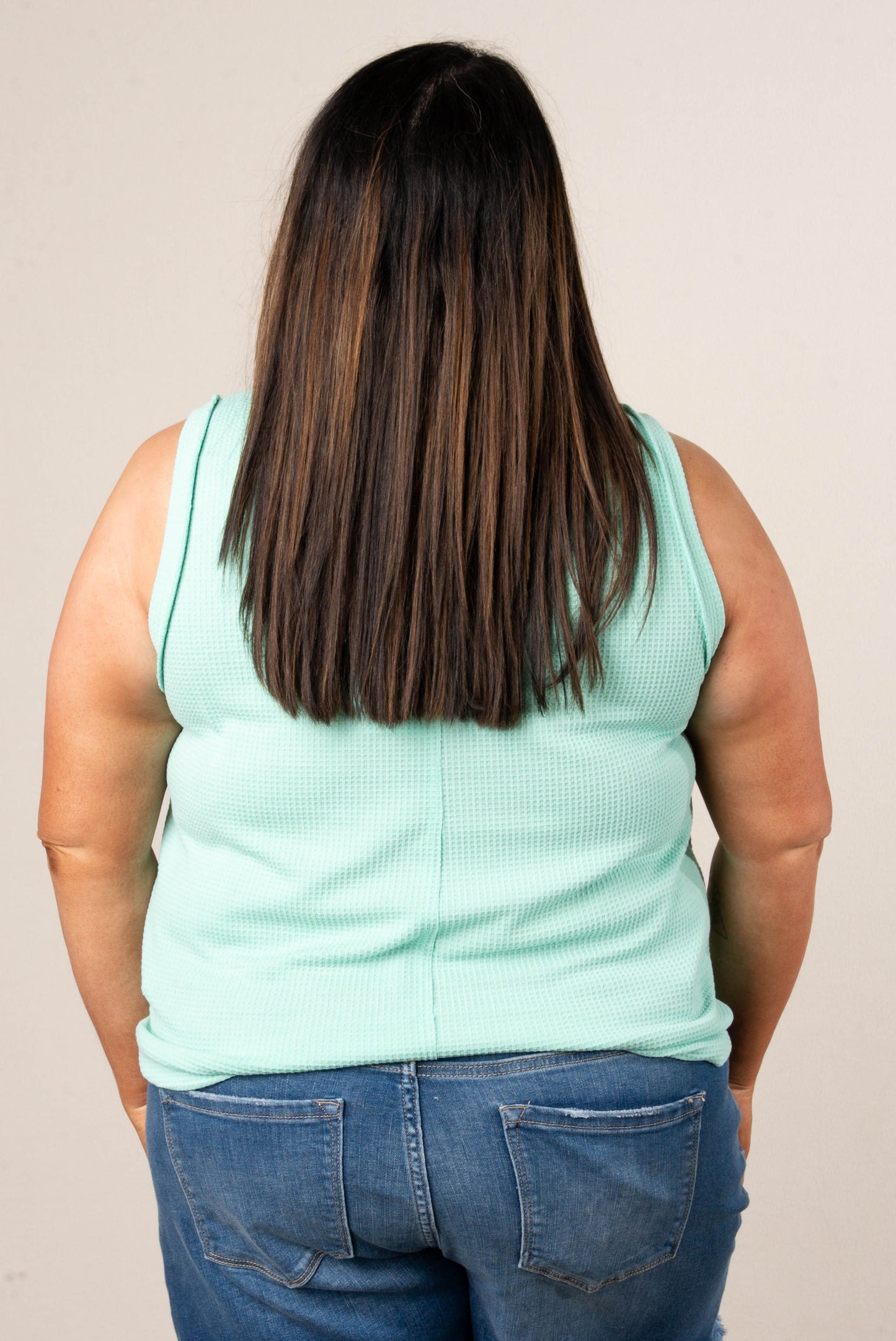 Waffle Knit Round Neck Tank *Final Sale*