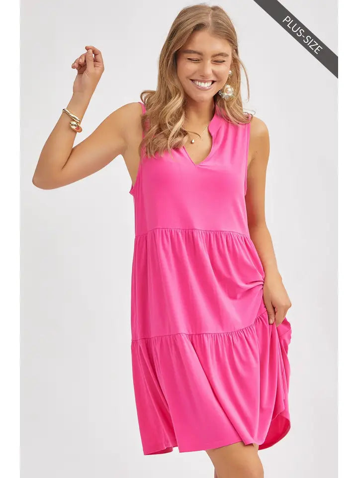 Liz Solid Tiered Dress