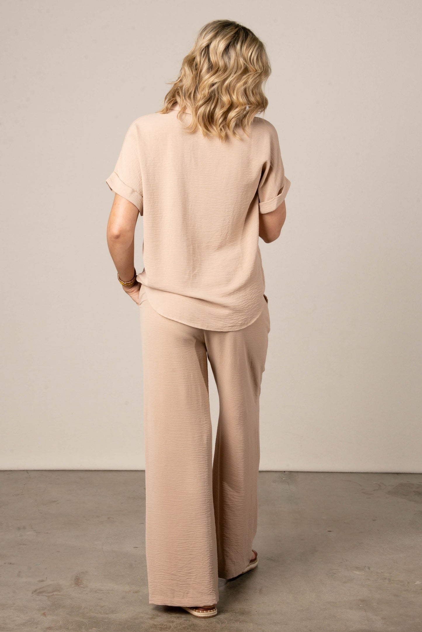 Crinkle Knit Top + Pant Set