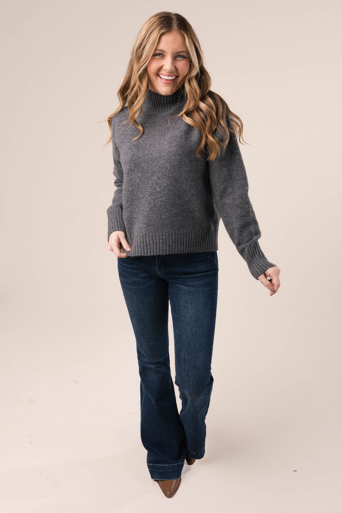 Marled Knit Mock Neck Sweater *Final Sale*