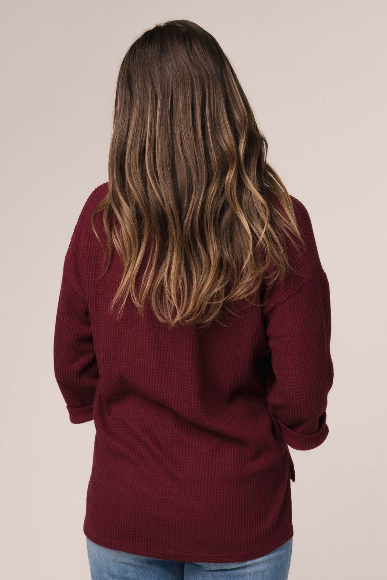 Waffle Knit Henley Top *Final Sale*