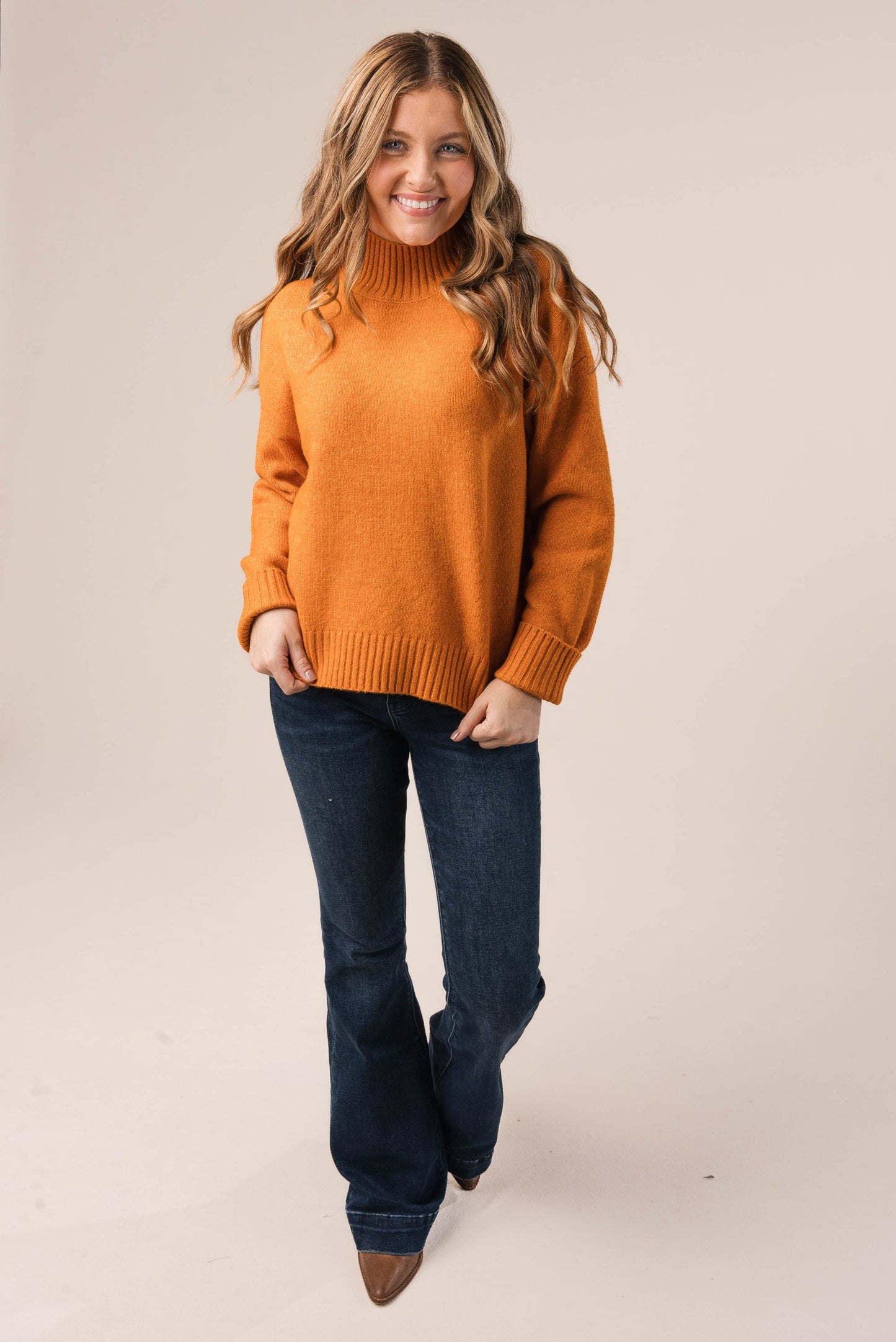 Marled Knit Mock Neck Sweater *Final Sale*