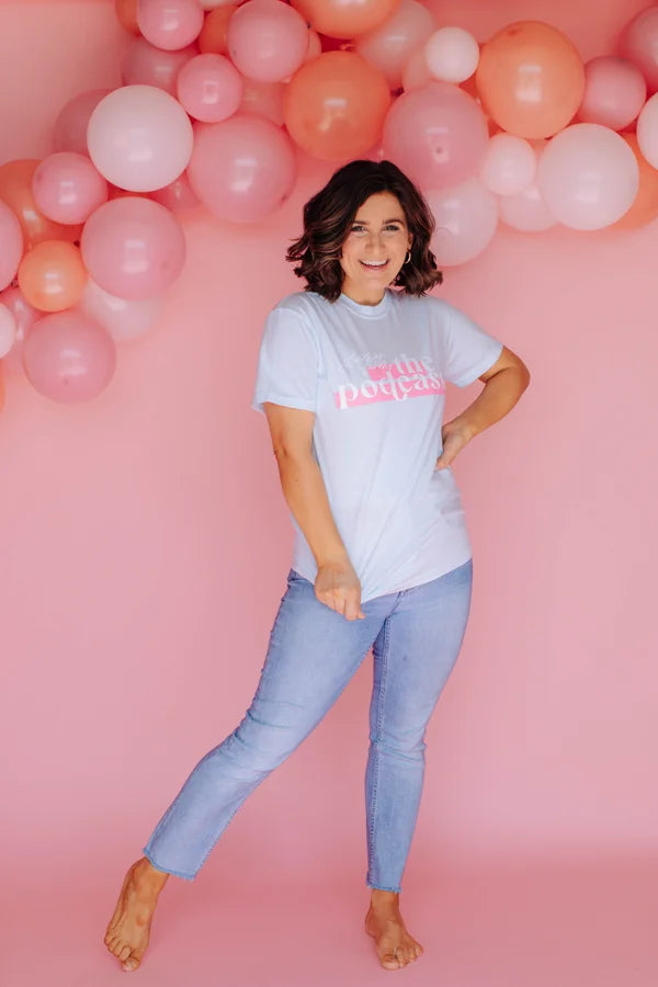 Glamour Farms The Podcast Graphic Tee in Blue *Final Sale*