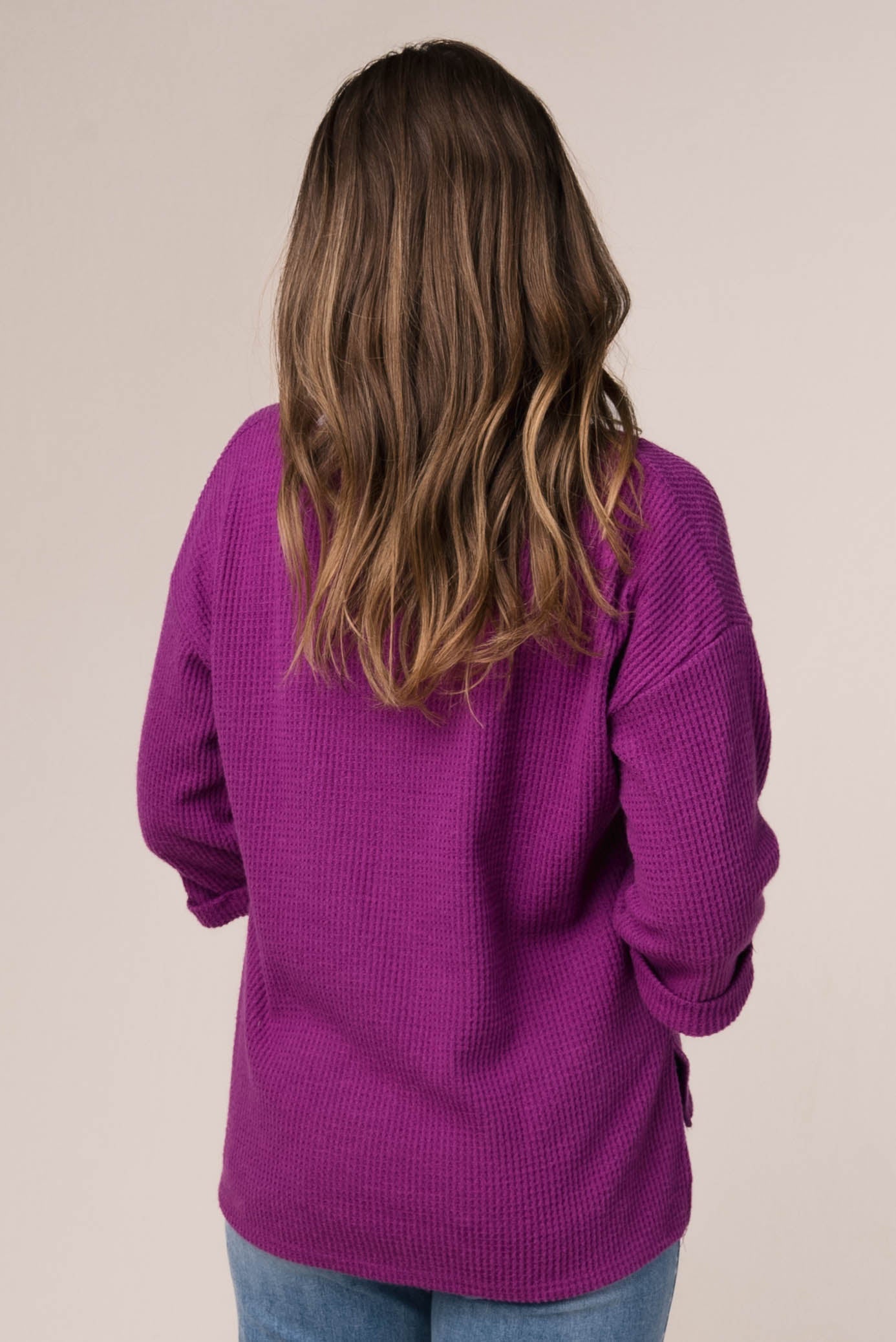 Waffle Knit Henley Top *Final Sale*