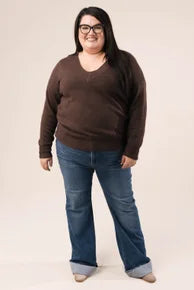V-Neck Drop Shoulder Sweater *Final Sale*