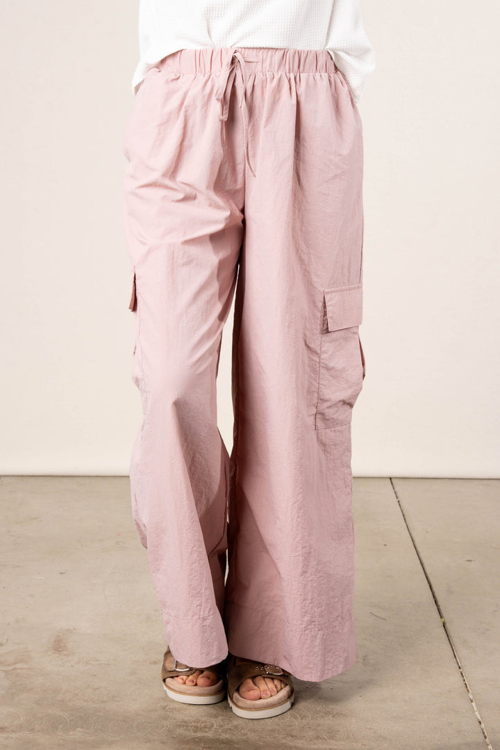 Drawstring Wide Leg Cargo Pants