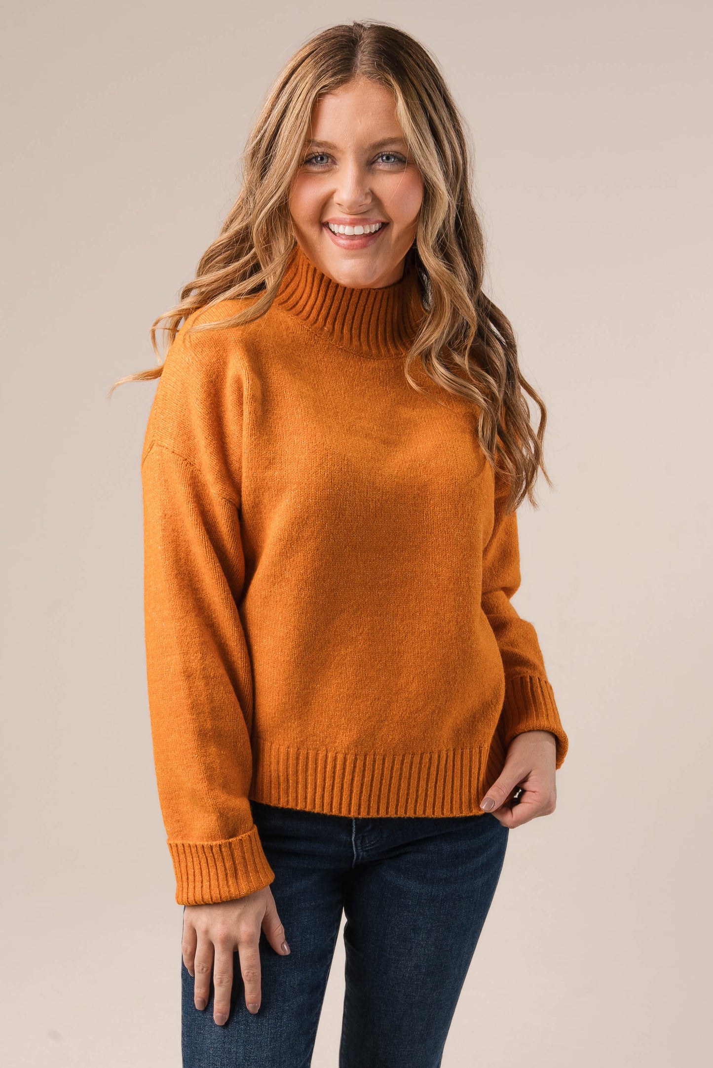 Marled Knit Mock Neck Sweater *Final Sale*
