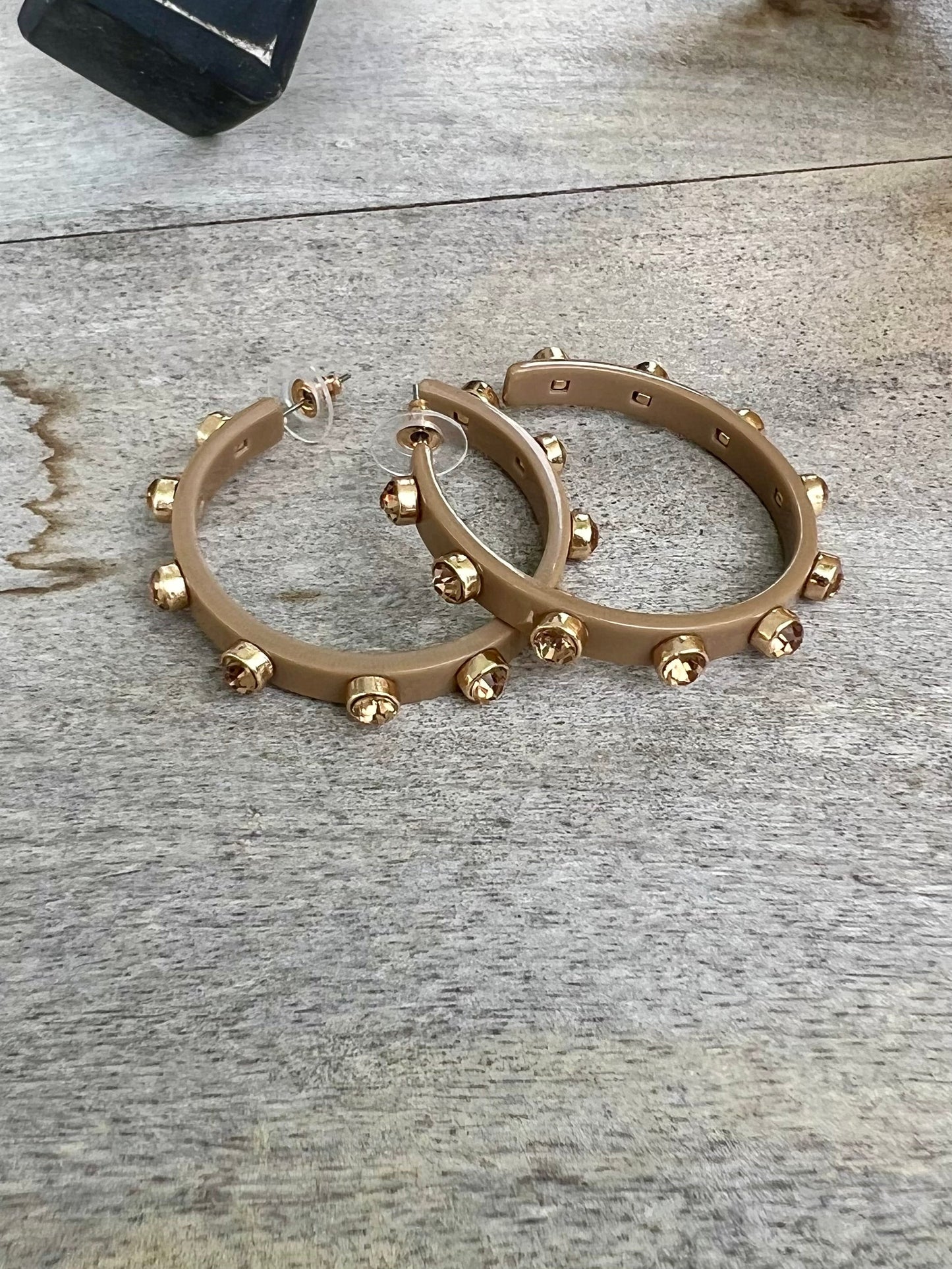 CZ Resin Hoop Earrings