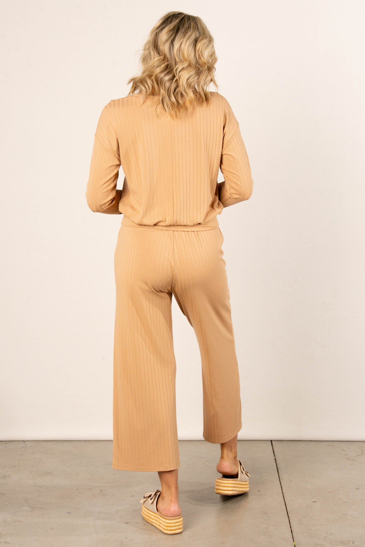 Mixed Rib Top + Pants Set
