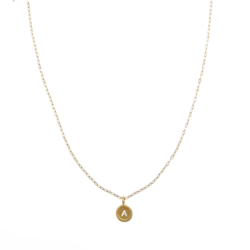 Gold Sealed Initial Necklace