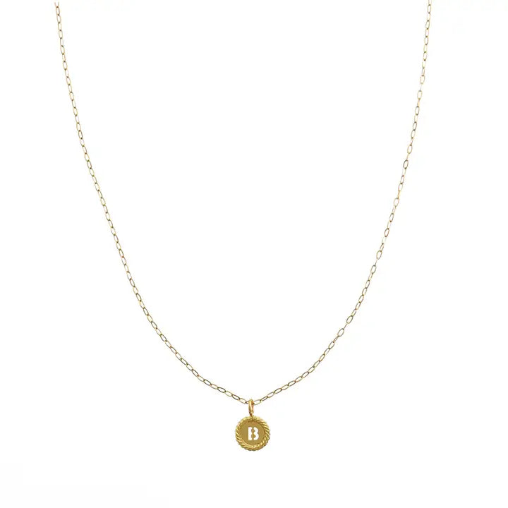 Gold Sealed Initial Necklace