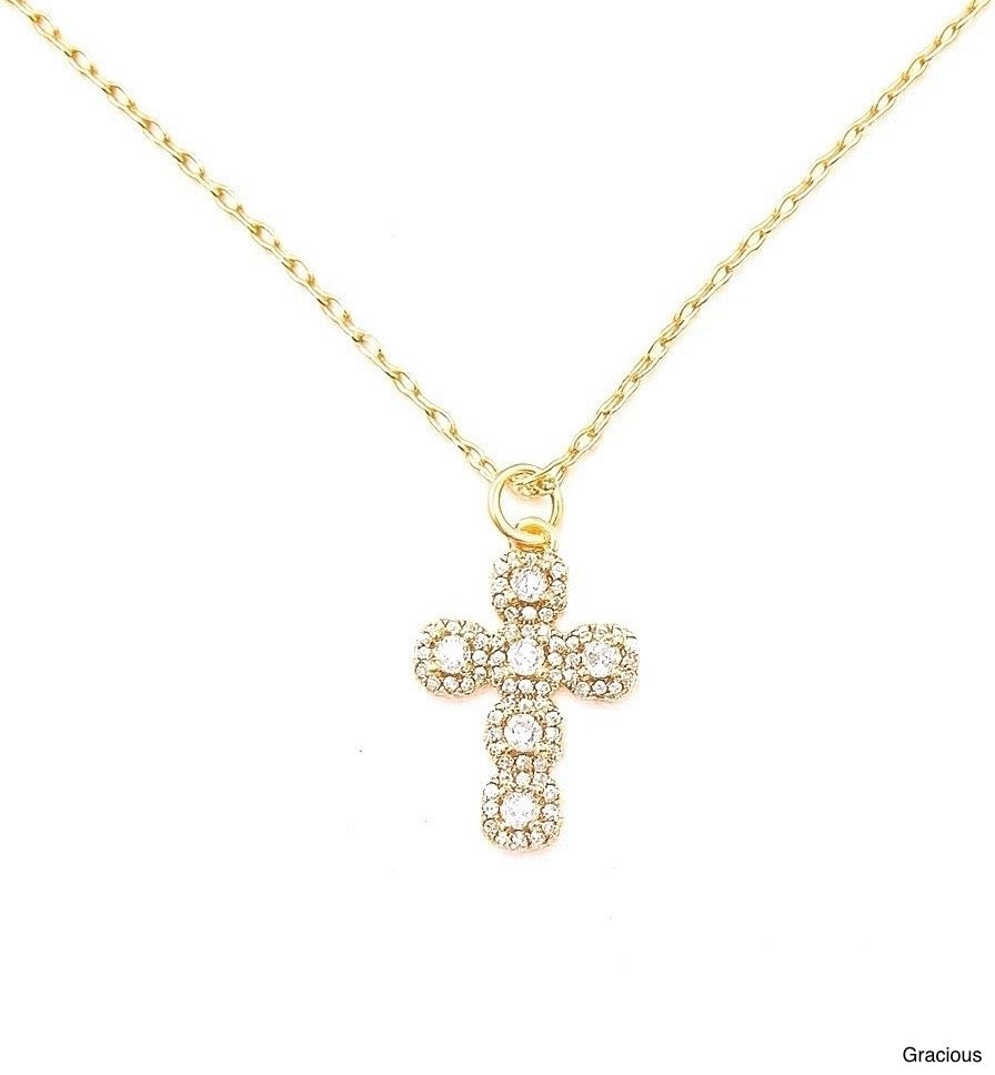 Gracious CZ Cross Necklace