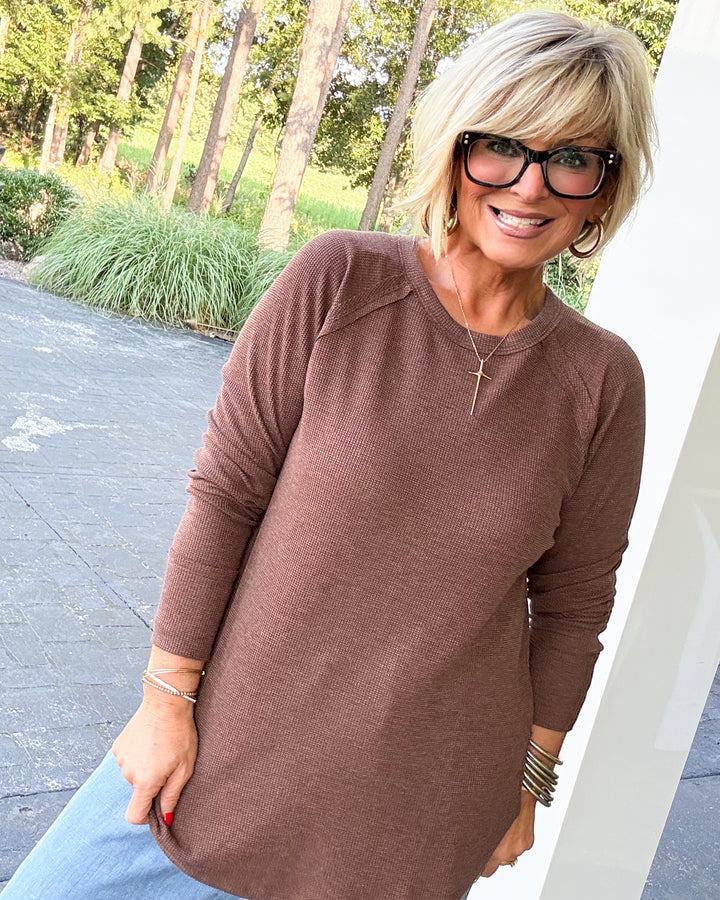 Everly Baby Waffle Knit Raglan Top