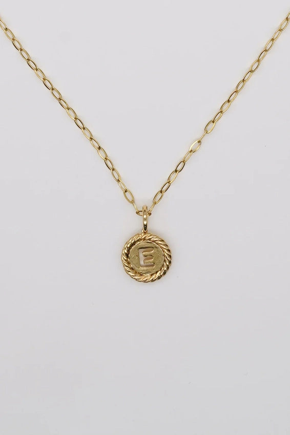 Gold Sealed Initial Necklace