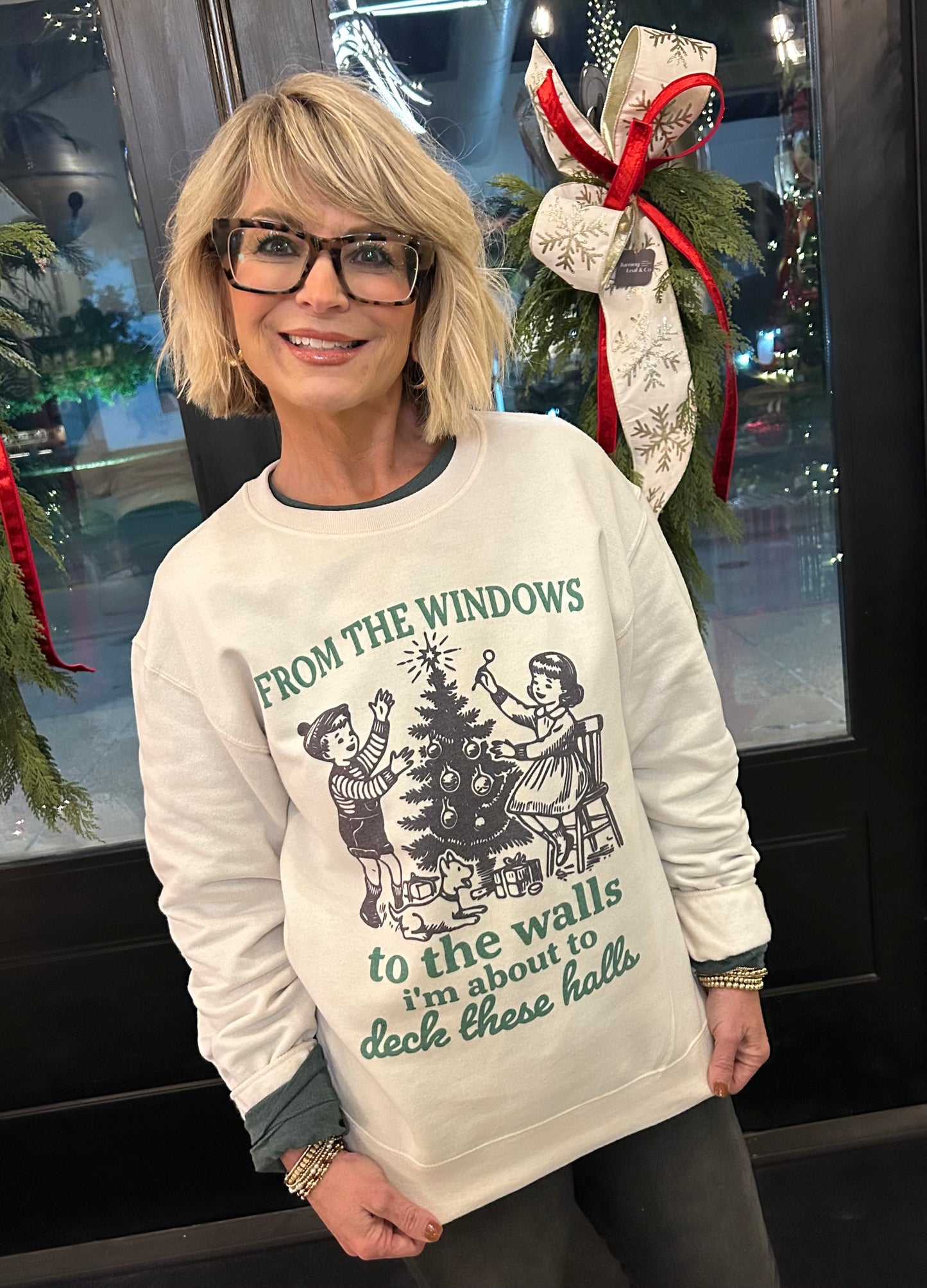 From The Windows To The Walls Vintage Print Graphic Sweatshirt