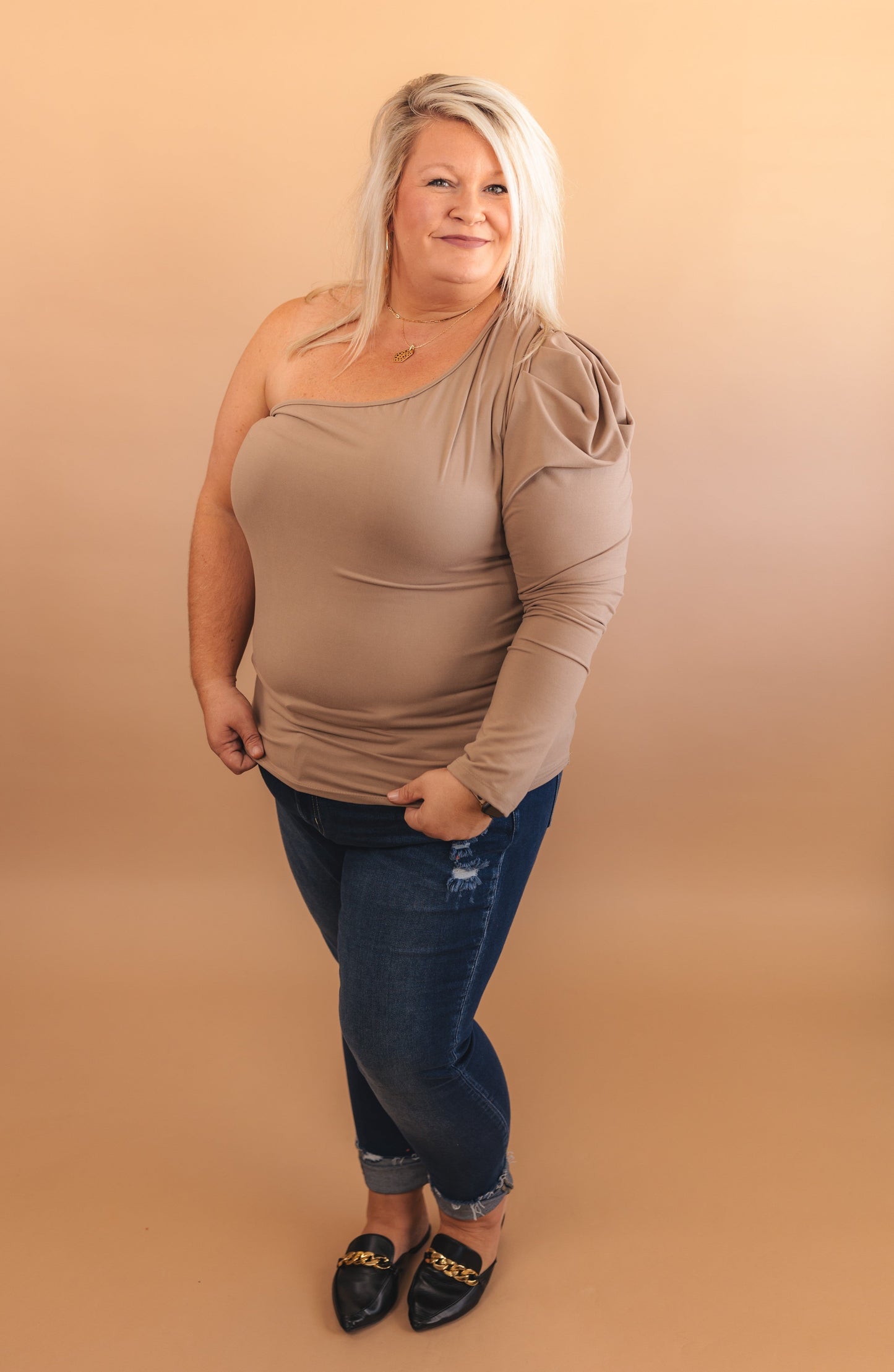 Pleated One Shoulder Top *Final Sale*