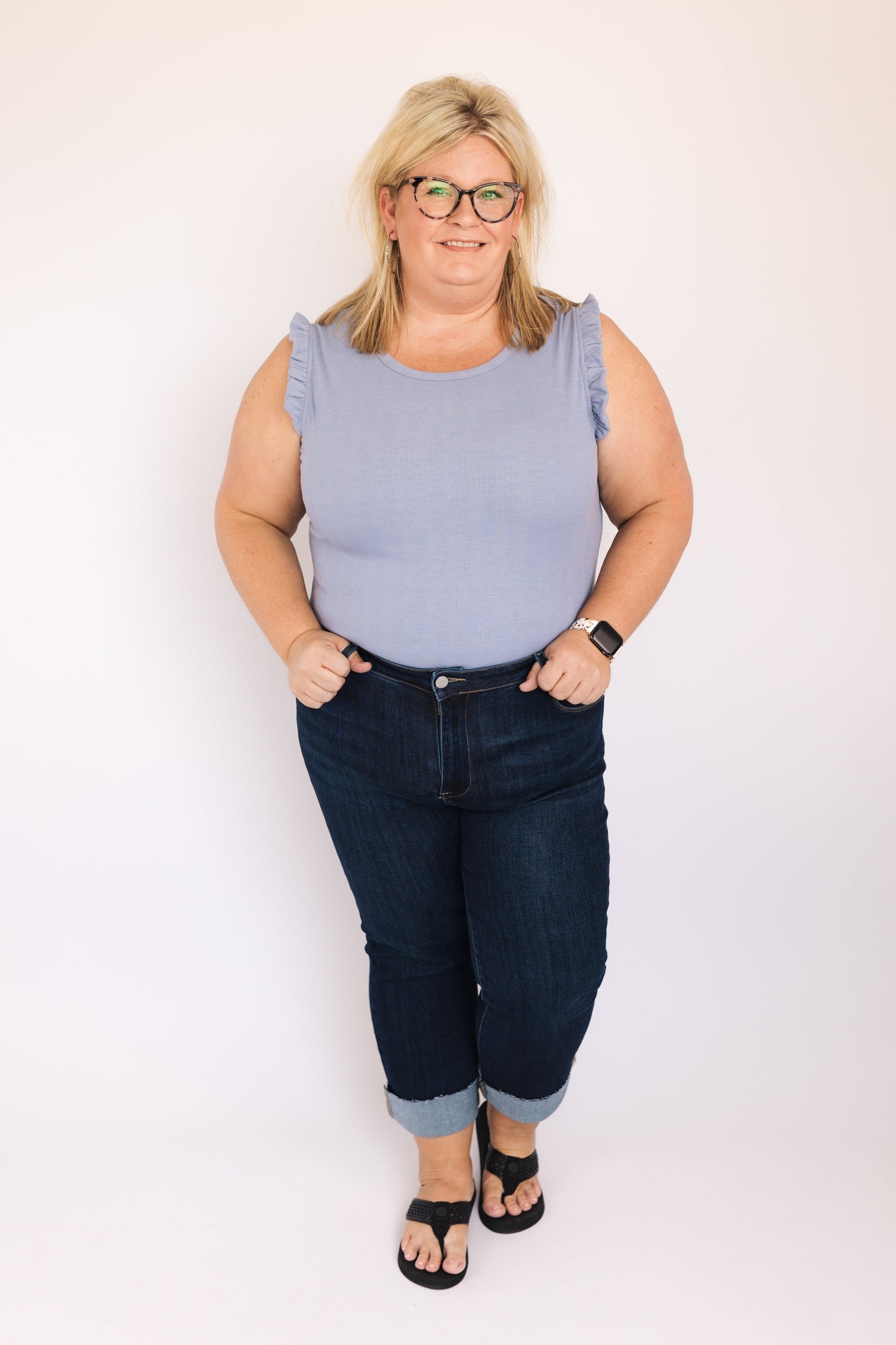 Rib Knit Ruffle Shoulder Bodysuit *Final Sale*