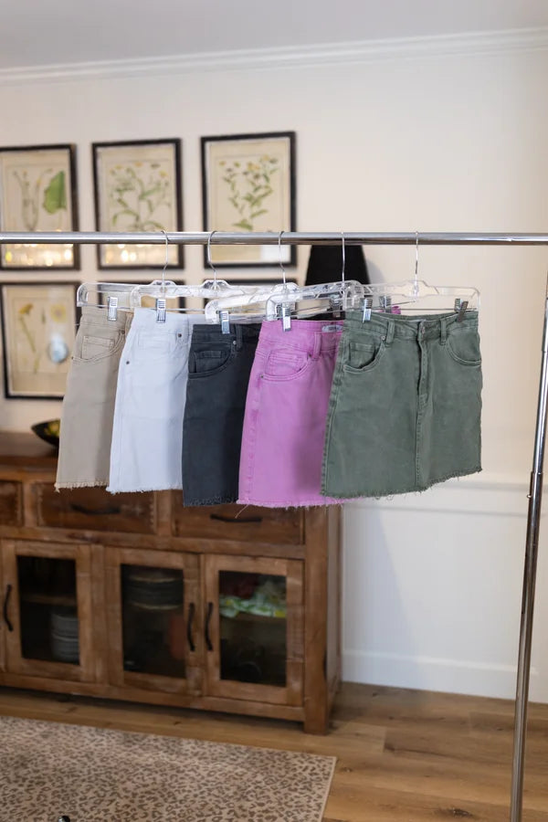 Zenana Acid Washed Denim Skirt *Final Sale*