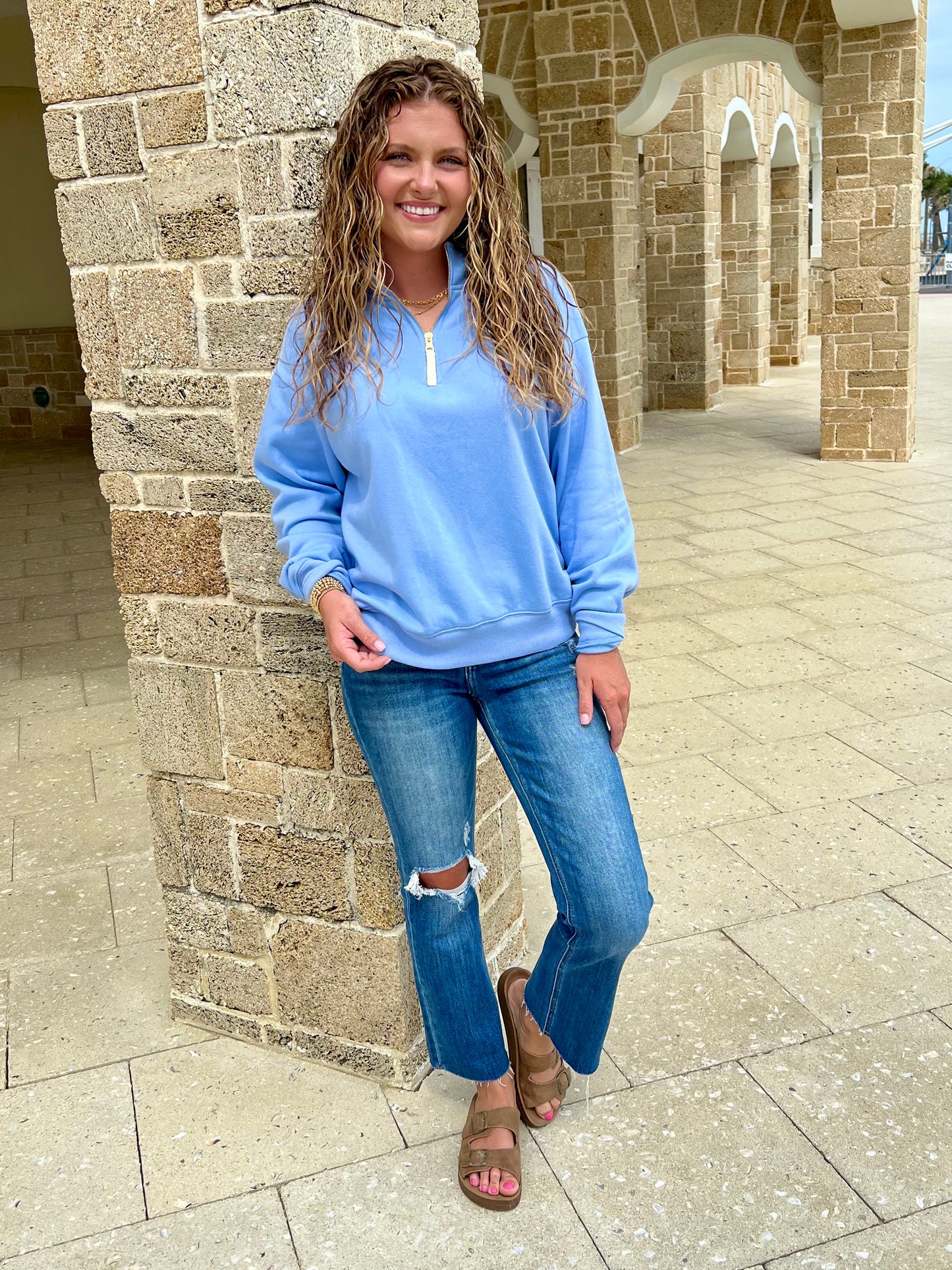Chill In The Air Quarter Zip Sweatshirt