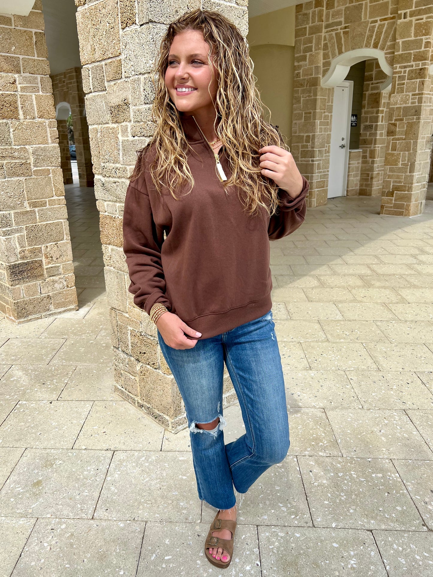 Chill In The Air Quarter Zip Sweatshirt
