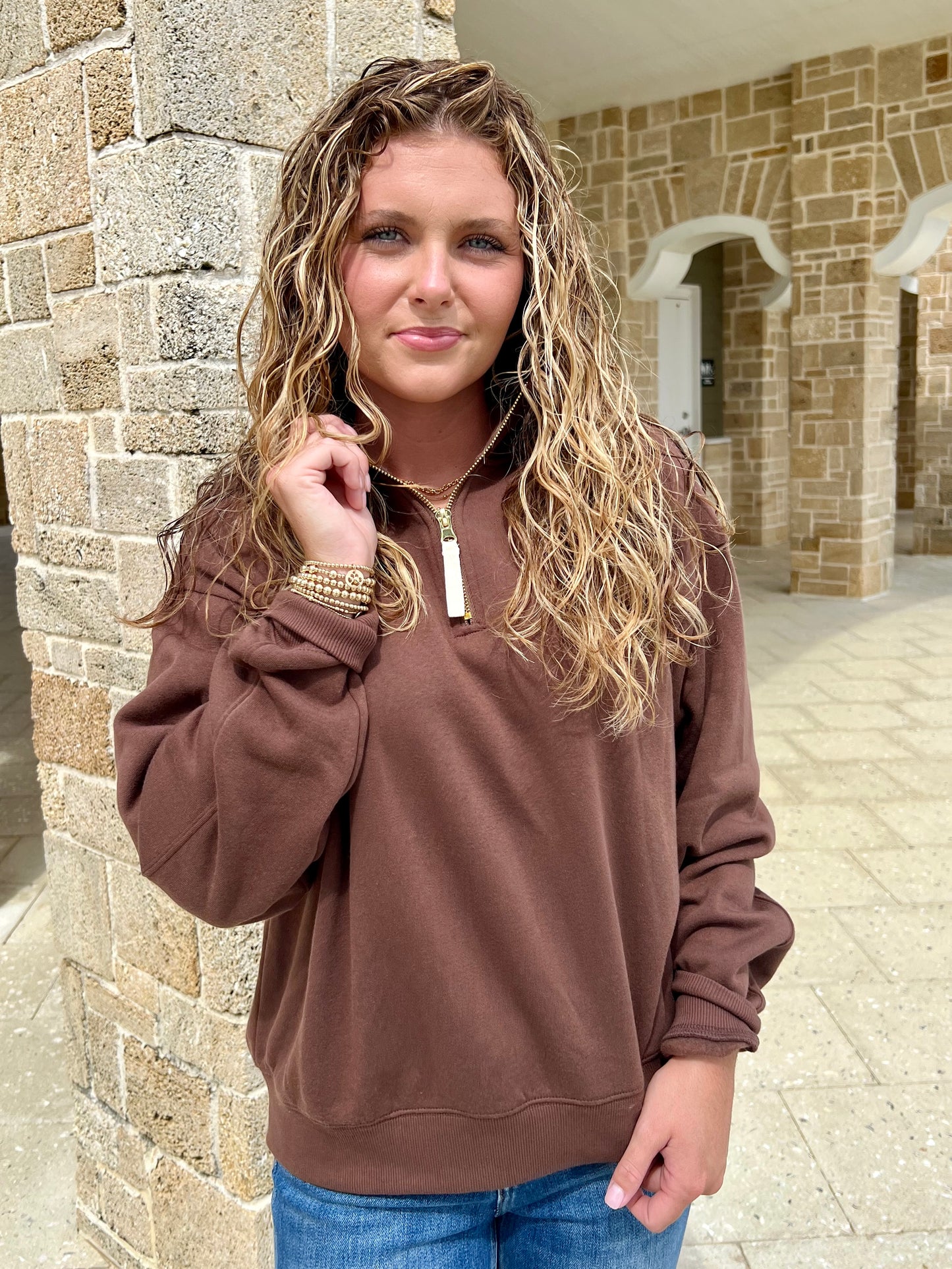 Chill In The Air Quarter Zip Sweatshirt