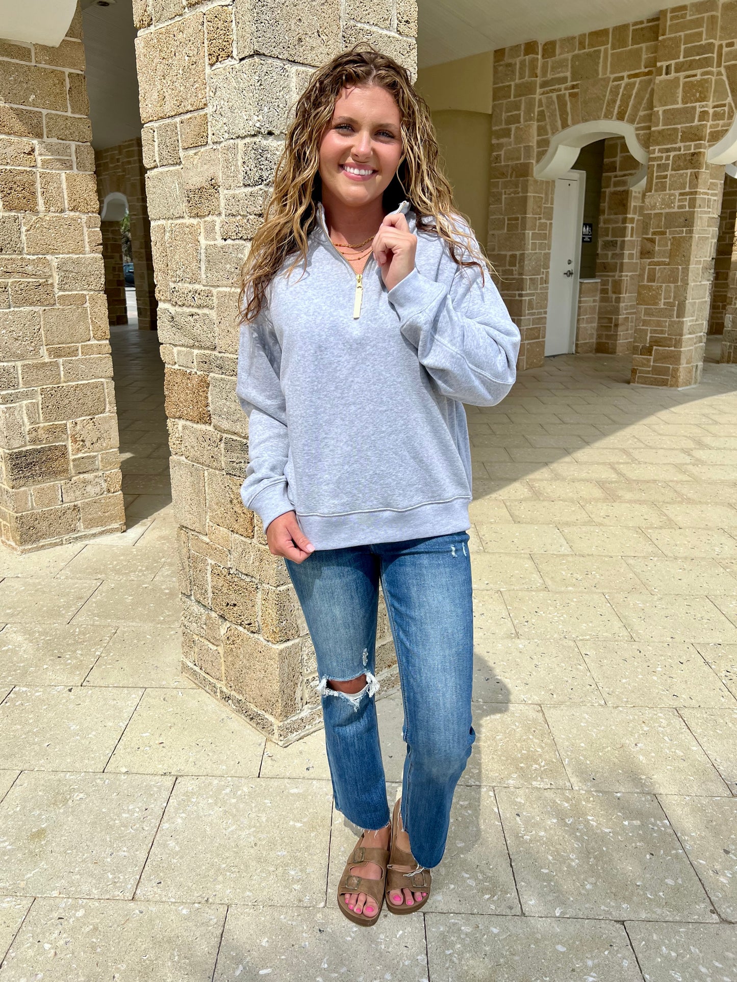 Chill In The Air Quarter Zip Sweatshirt
