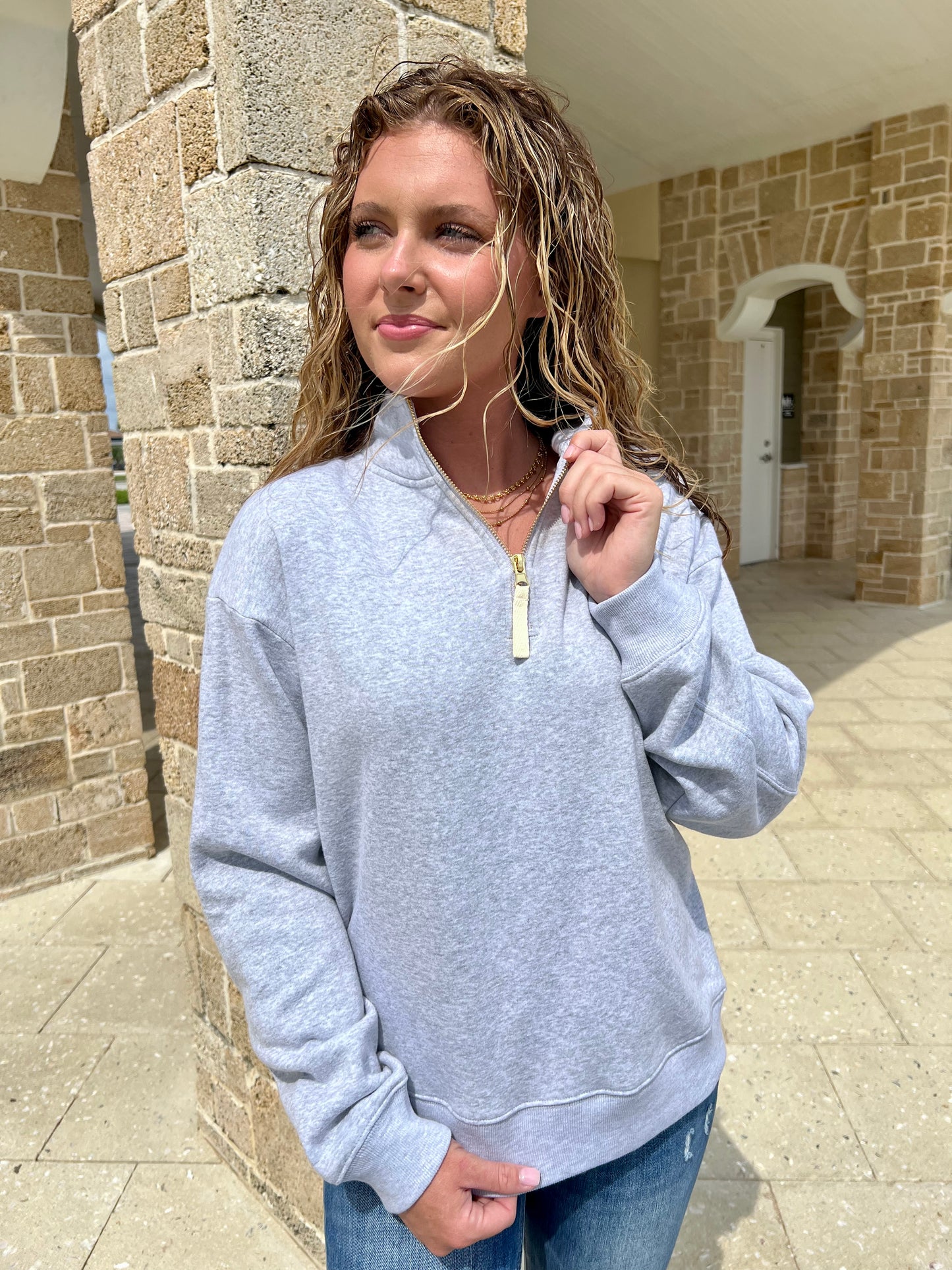 Chill In The Air Quarter Zip Sweatshirt