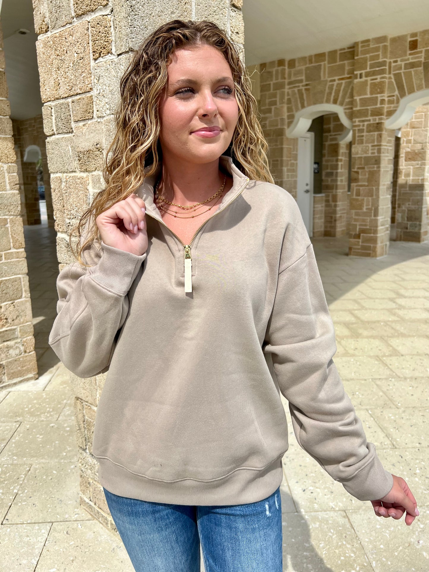 Chill In The Air Quarter Zip Sweatshirt