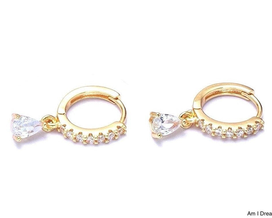 Am I Dreaming Drop Huggie Earrings